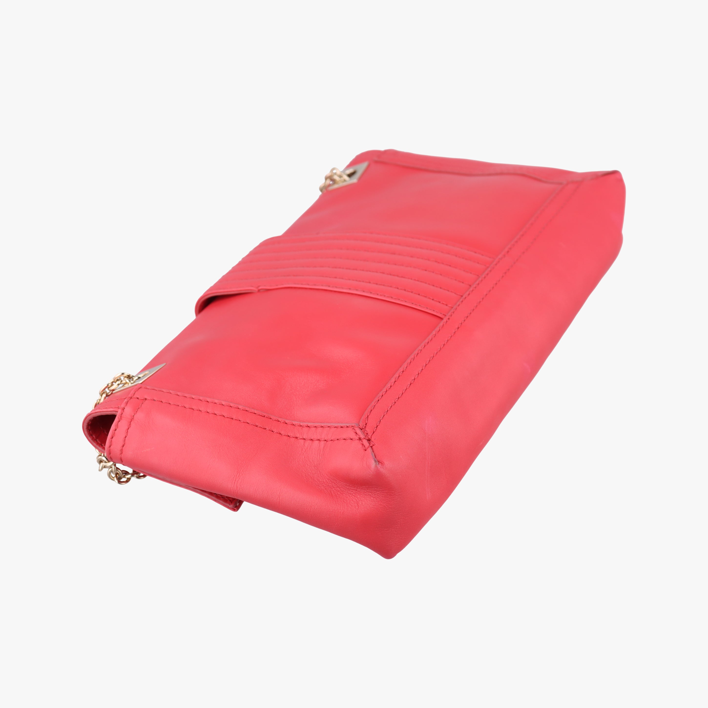 Secondhand Fendi Baguette Chain Flap Red Leather 8BT139 shoulderbag | stylenewstar