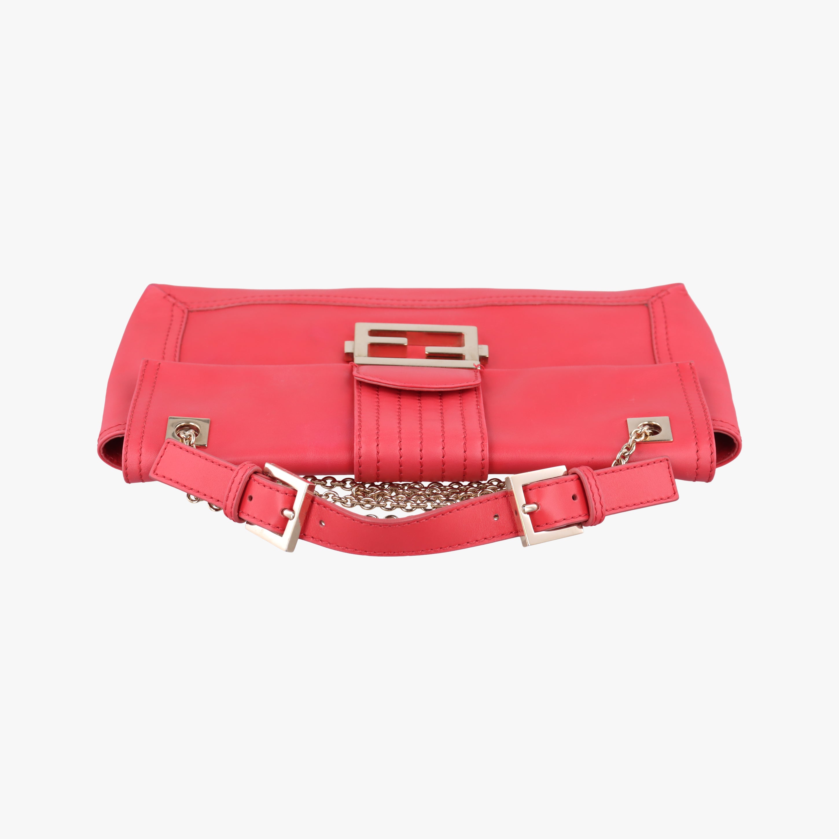 Secondhand Fendi Baguette Chain Flap Red Leather 8BT139 shoulderbag | stylenewstar