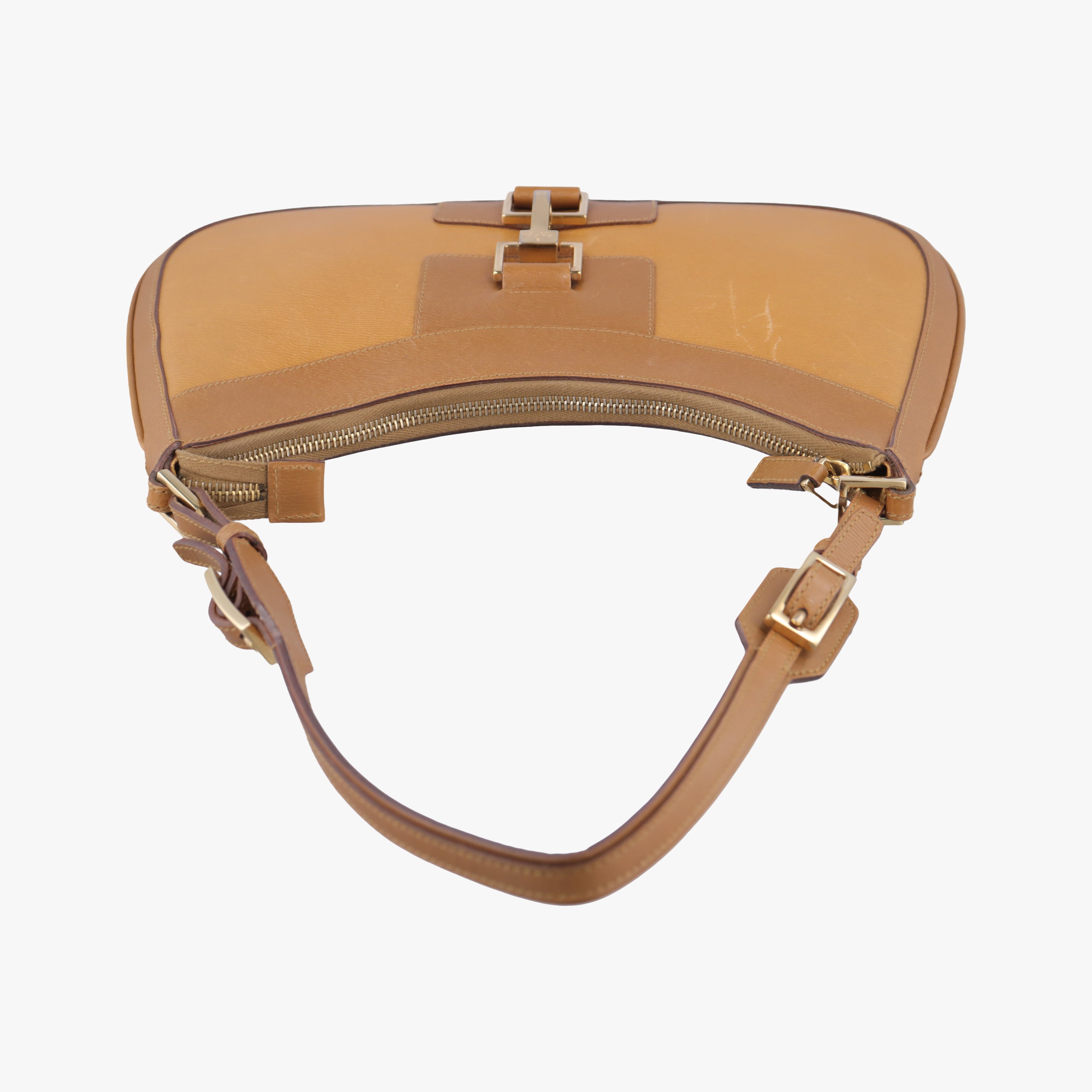 Pre-owned Gucci Jackie Vintage Camel Leather 001 41 shoulderbag | stylenewstar