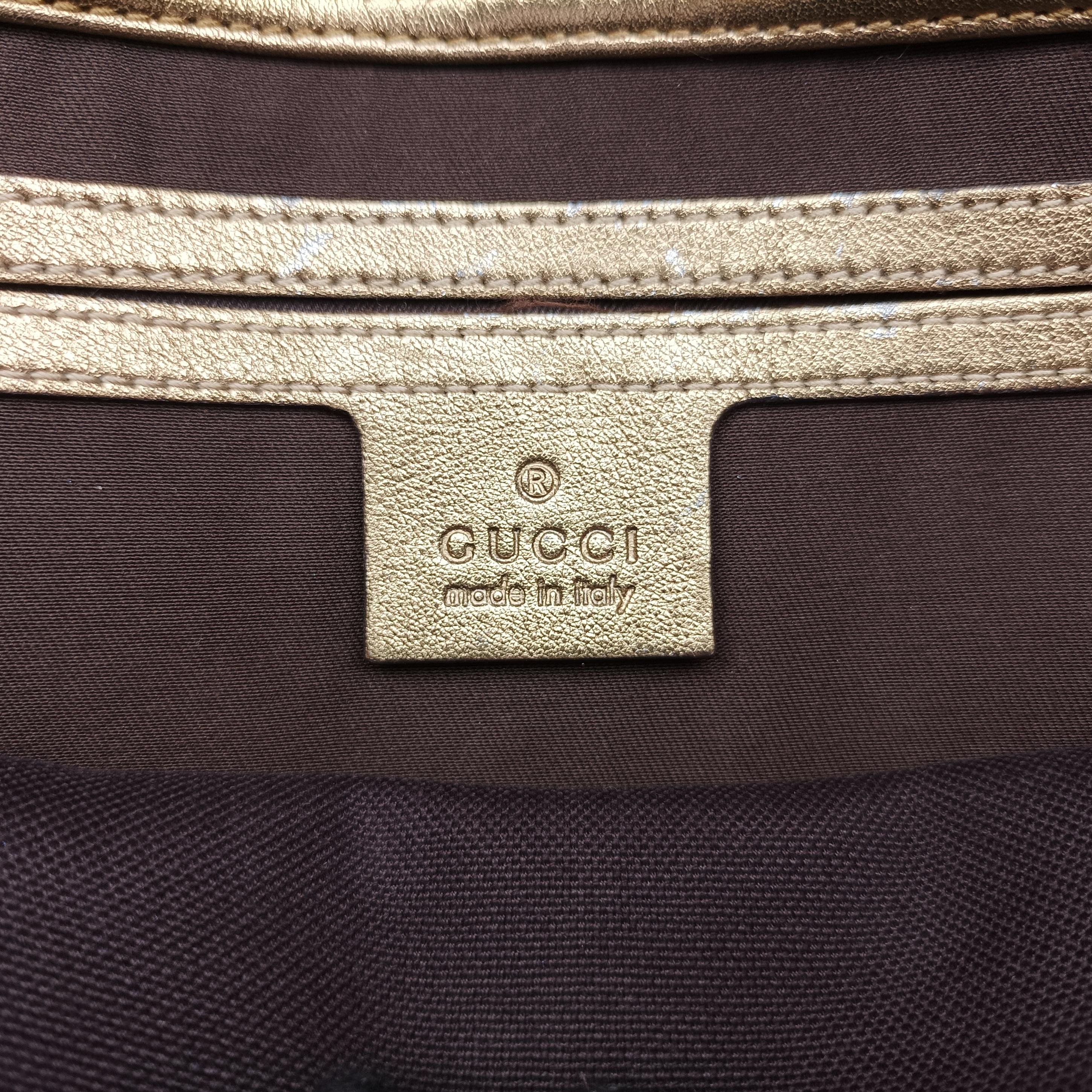 Pre-owned Gucci New Jackie Brown×golden PVC coated canvas×Leather 203494 handbag | stylenewstar