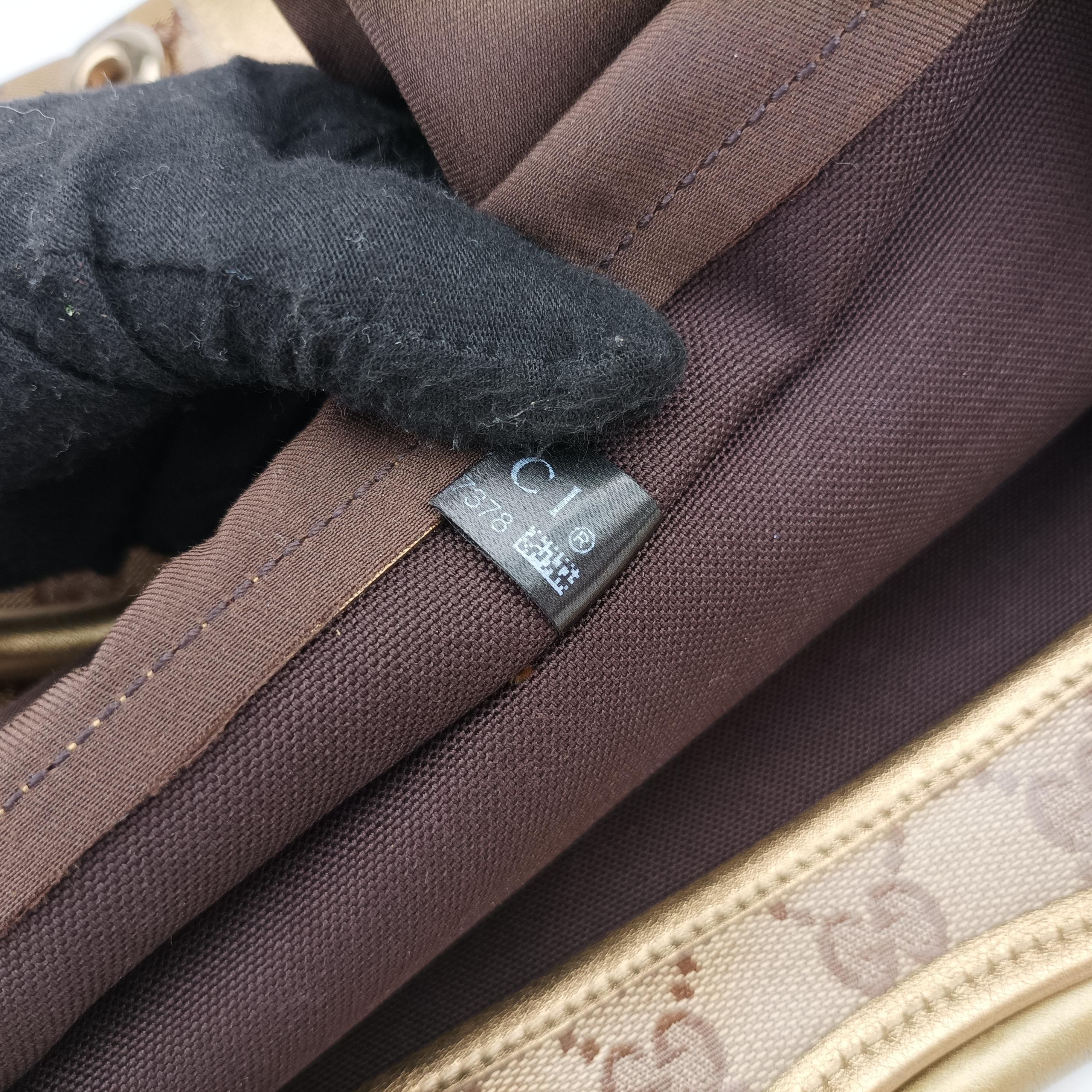 Pre-owned Gucci New Jackie Brown×golden PVC coated canvas×Leather 203494 handbag | stylenewstar