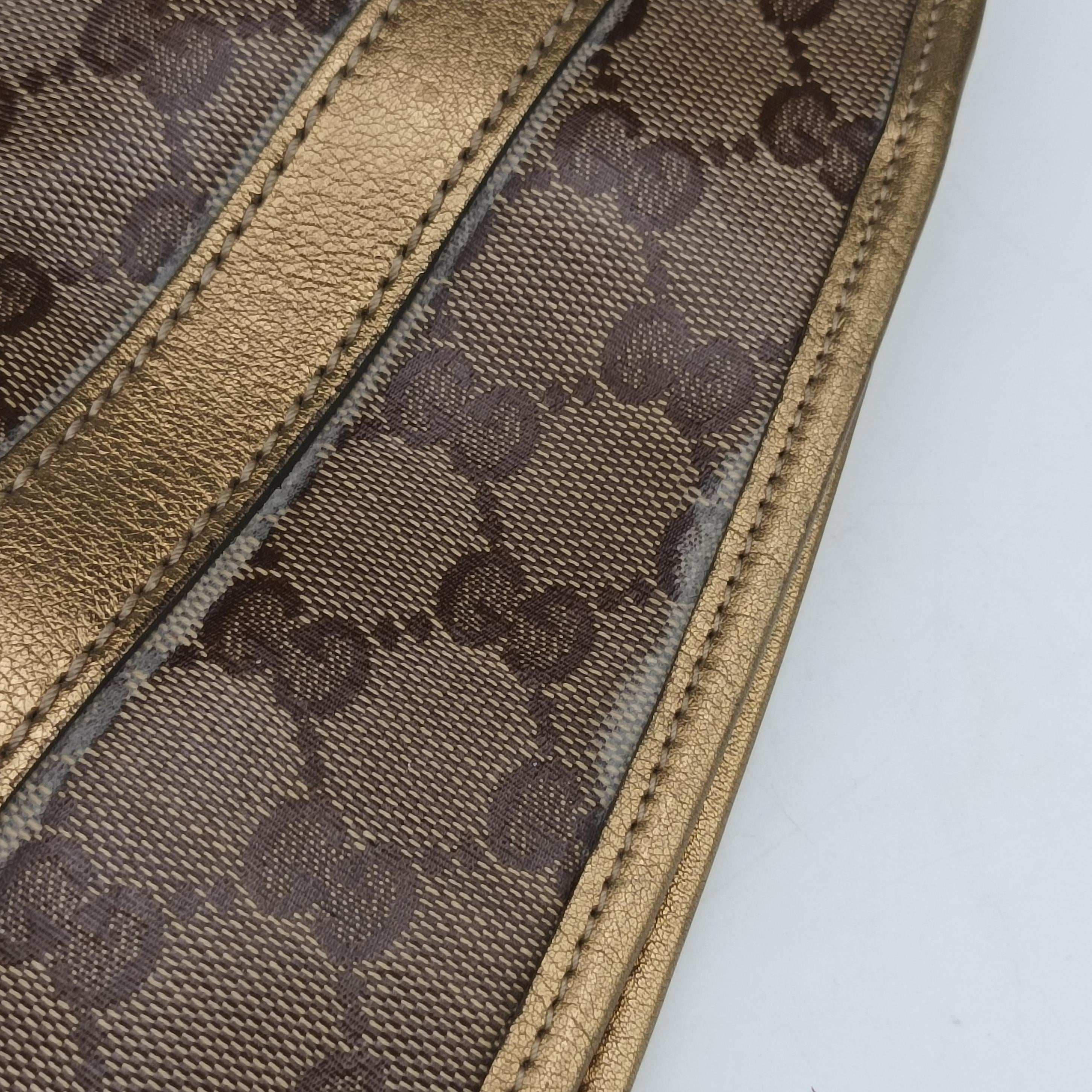 Pre-owned Gucci New Jackie Brown×golden PVC coated canvas×Leather 203494 handbag | stylenewstar