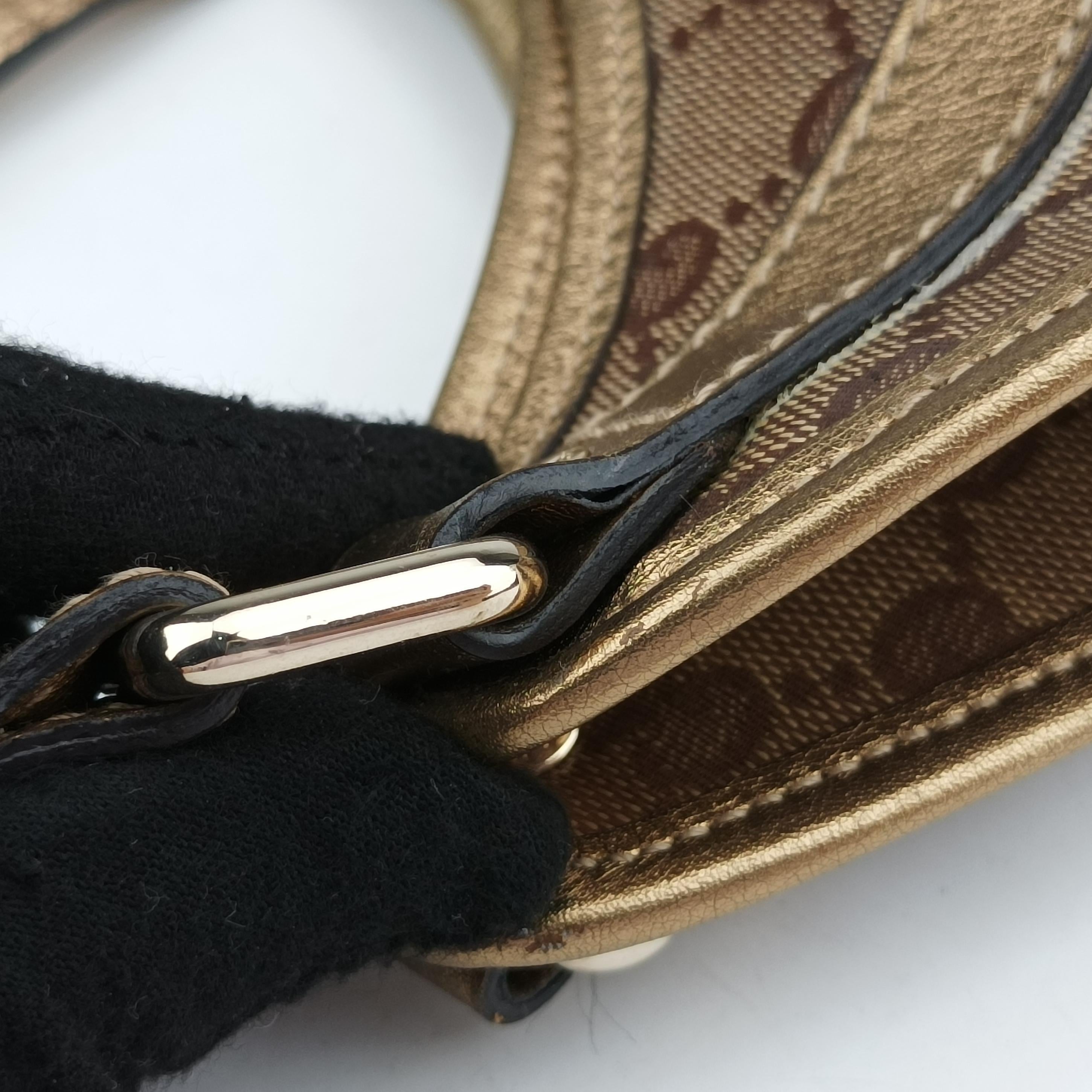 Pre-owned Gucci New Jackie Brown×golden PVC coated canvas×Leather 203494 handbag | stylenewstar