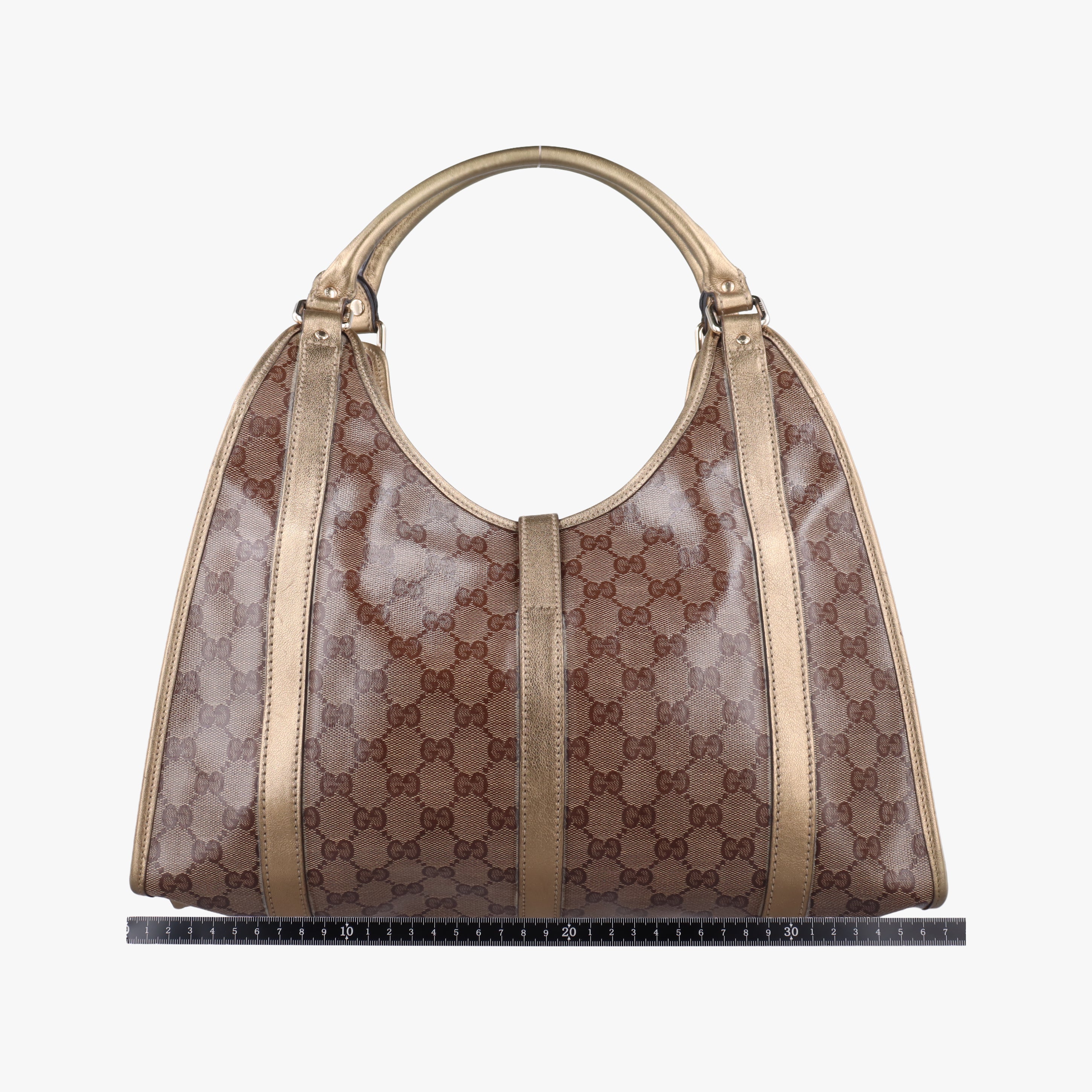 Pre-owned Gucci New Jackie Brown×golden PVC coated canvas×Leather 203494 handbag | stylenewstar