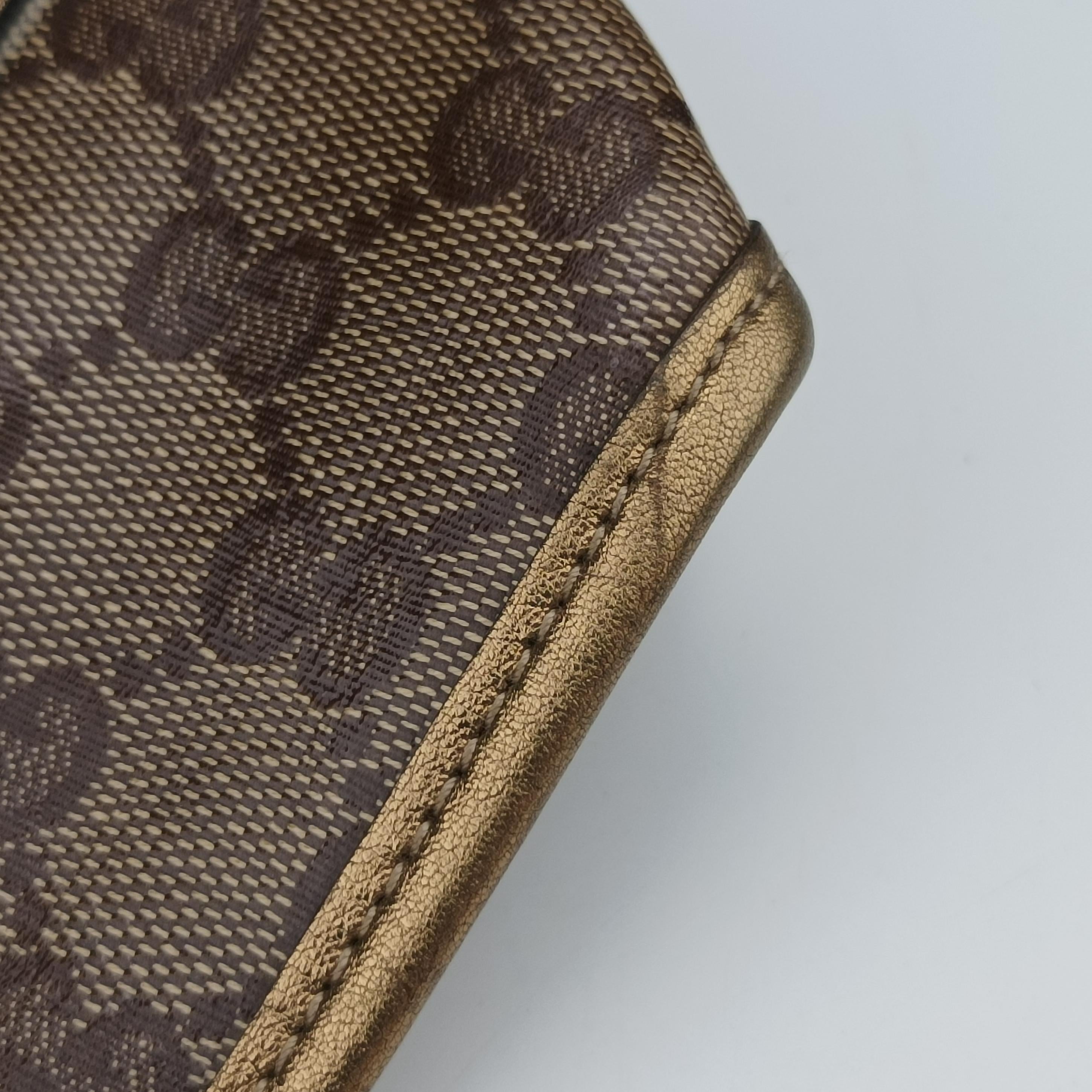 Pre-owned Gucci New Jackie Brown×golden PVC coated canvas×Leather 203494 handbag | stylenewstar