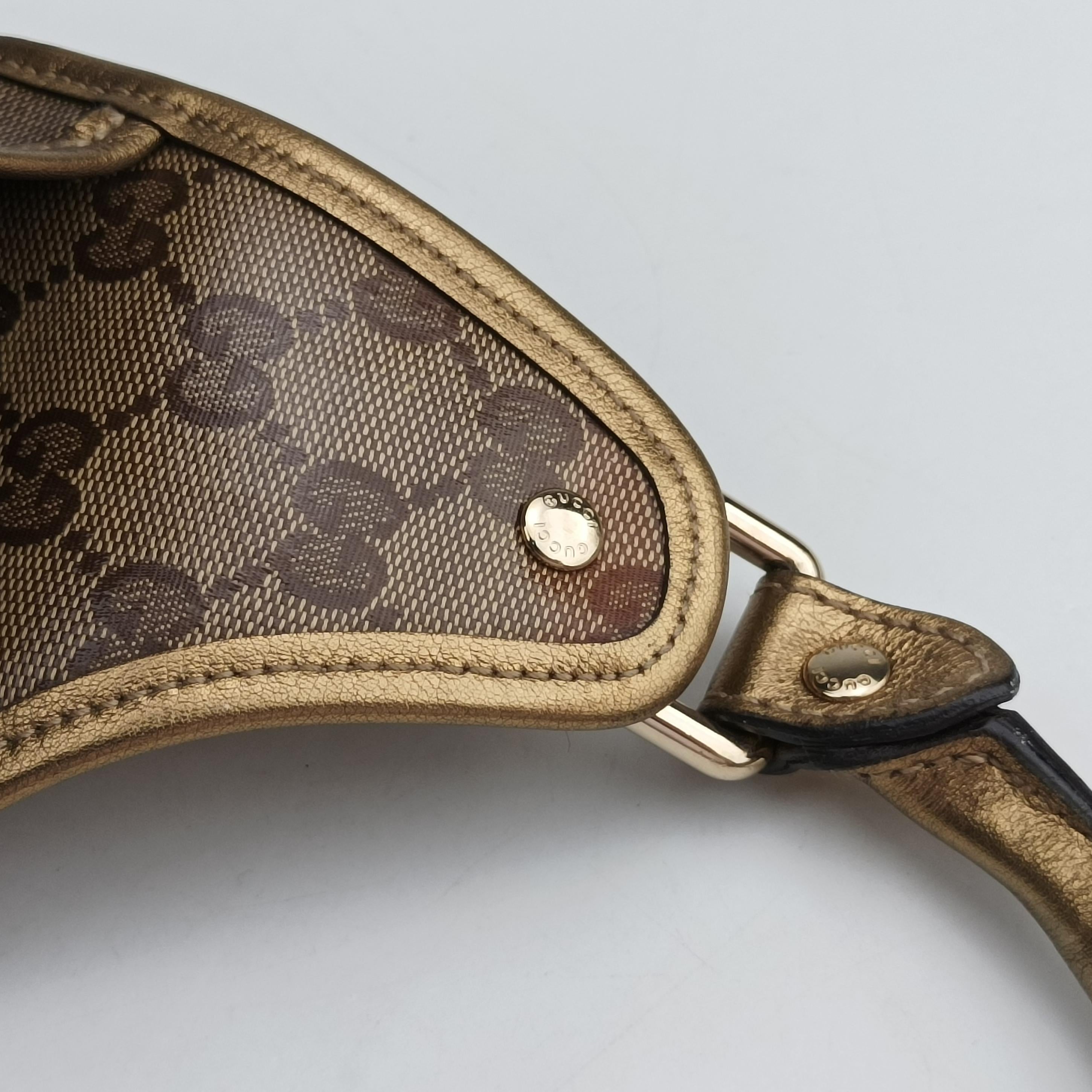 Pre-owned Gucci New Jackie Brown×golden PVC coated canvas×Leather 203494 handbag | stylenewstar