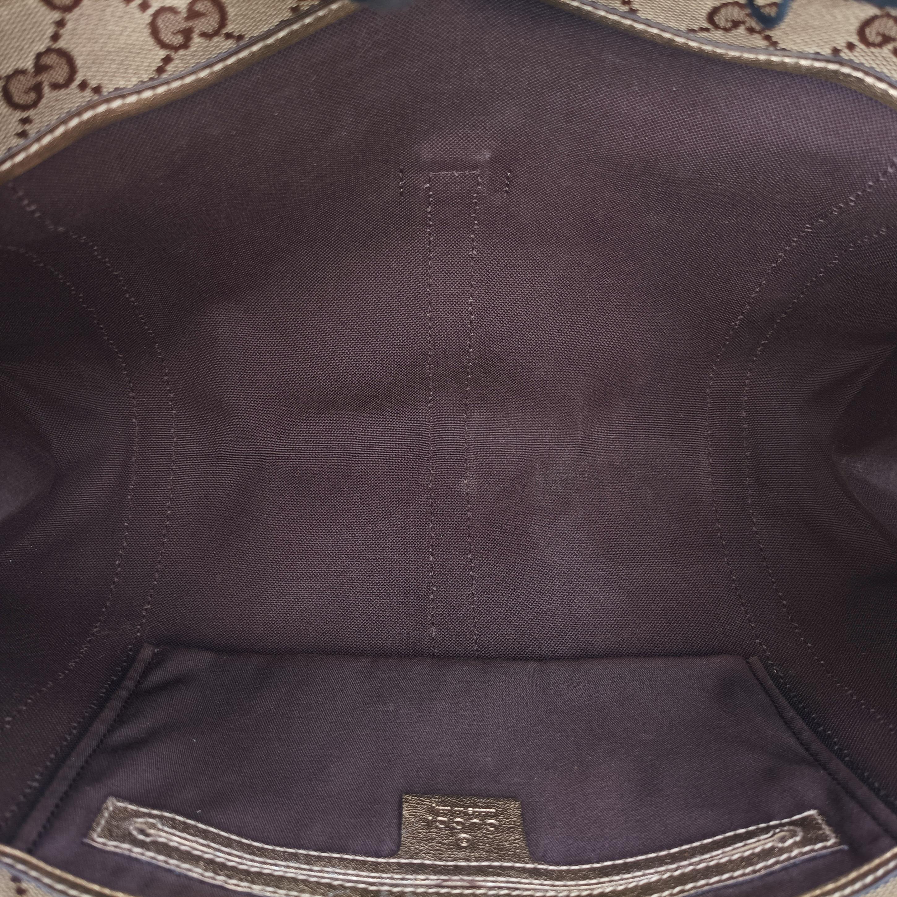 Pre-owned Gucci New Jackie Brown×golden PVC coated canvas×Leather 203494 handbag | stylenewstar