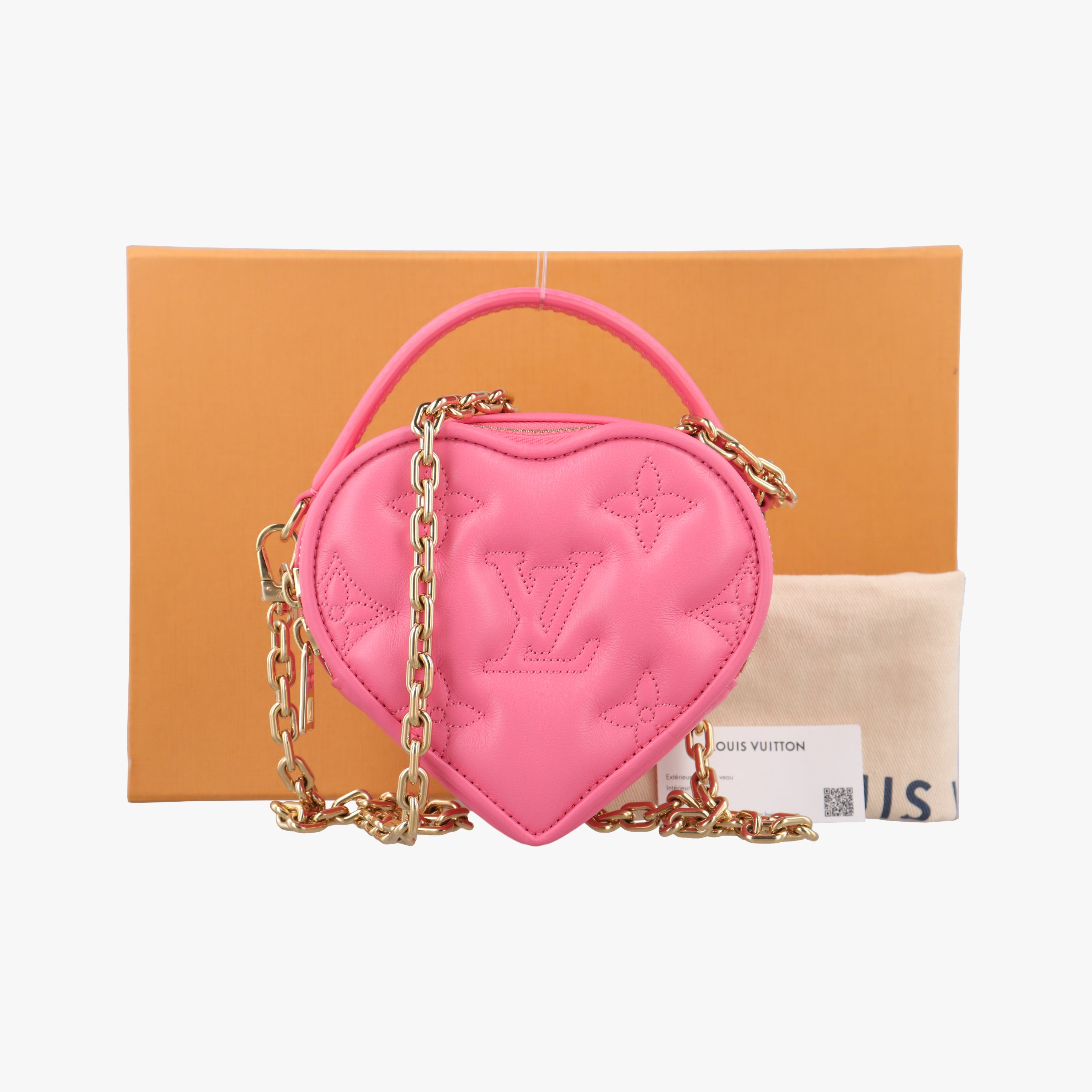 Secondhand Louis Vuitton Pop My Heart Pouch dragon fruit Leather M81893 shoulderbag | stylenewstar