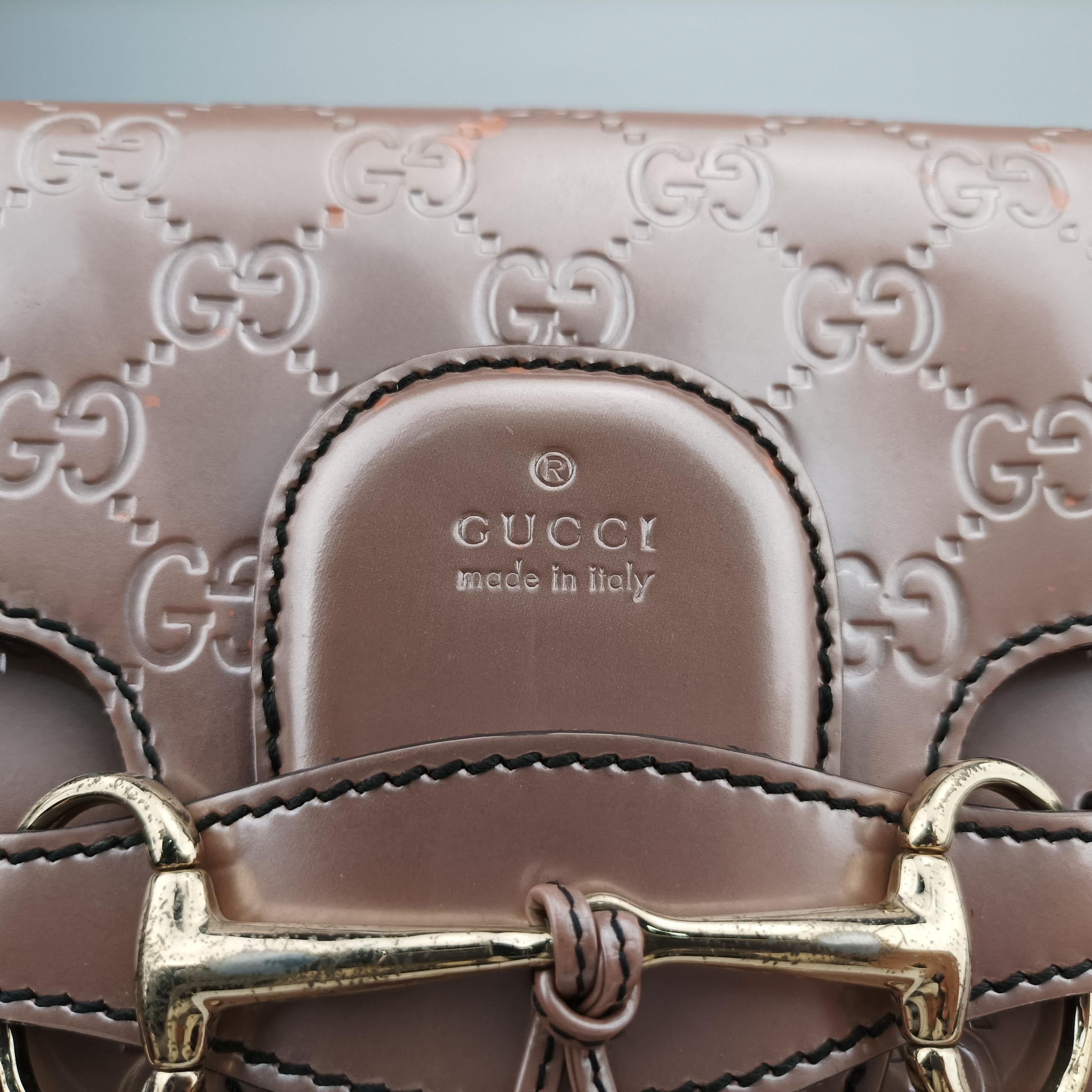 Pre-owned Gucci Emily Pink Patent 295402 shoulderbag | stylenewstar