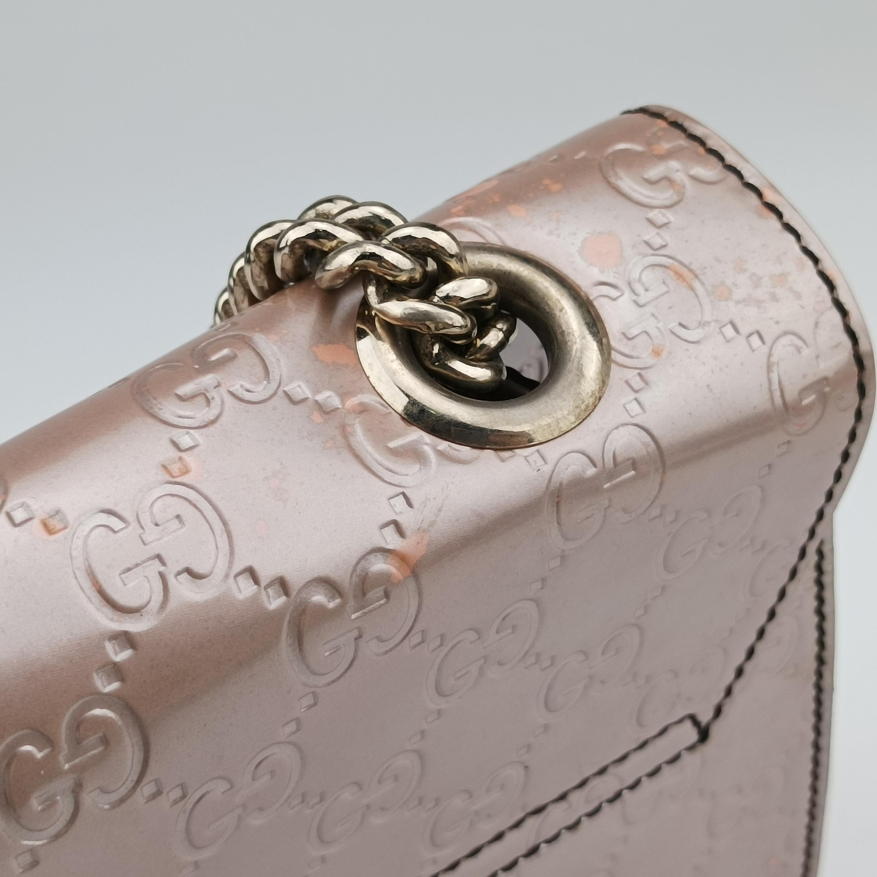 Pre-owned Gucci Emily Pink Patent 295402 shoulderbag | stylenewstar