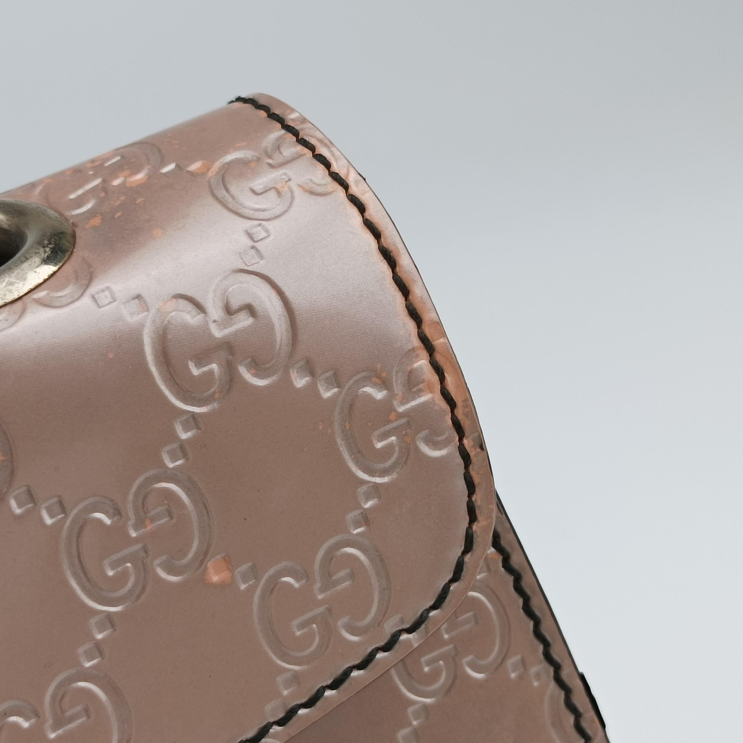 Pre-owned Gucci Emily Pink Patent 295402 shoulderbag | stylenewstar