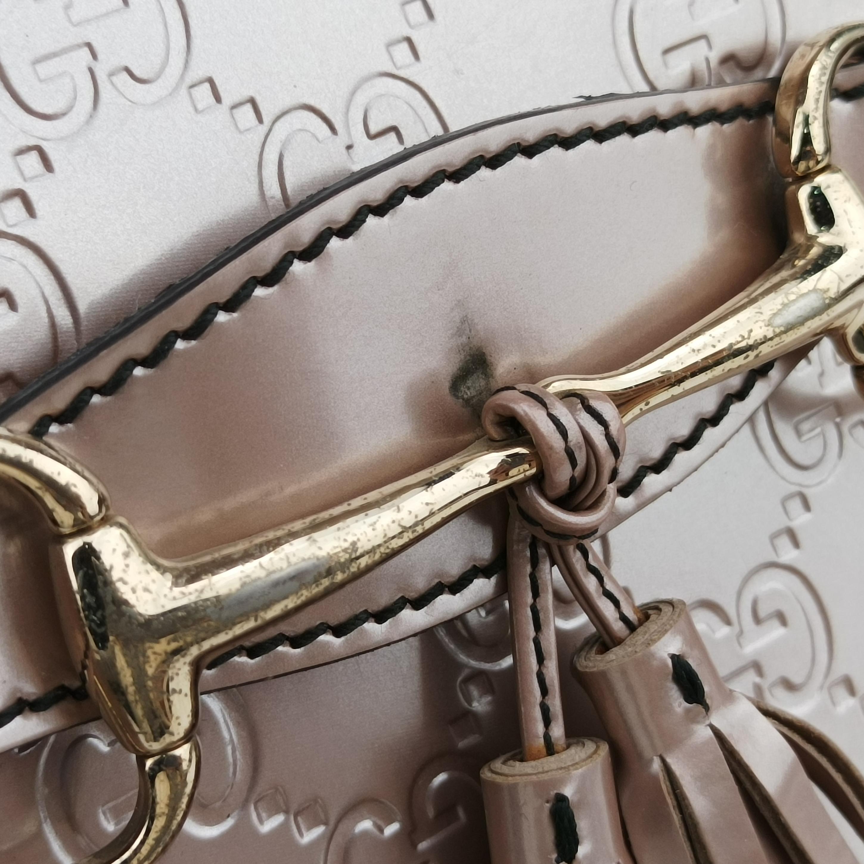 Pre-owned Gucci Emily Pink Patent 295402 shoulderbag | stylenewstar