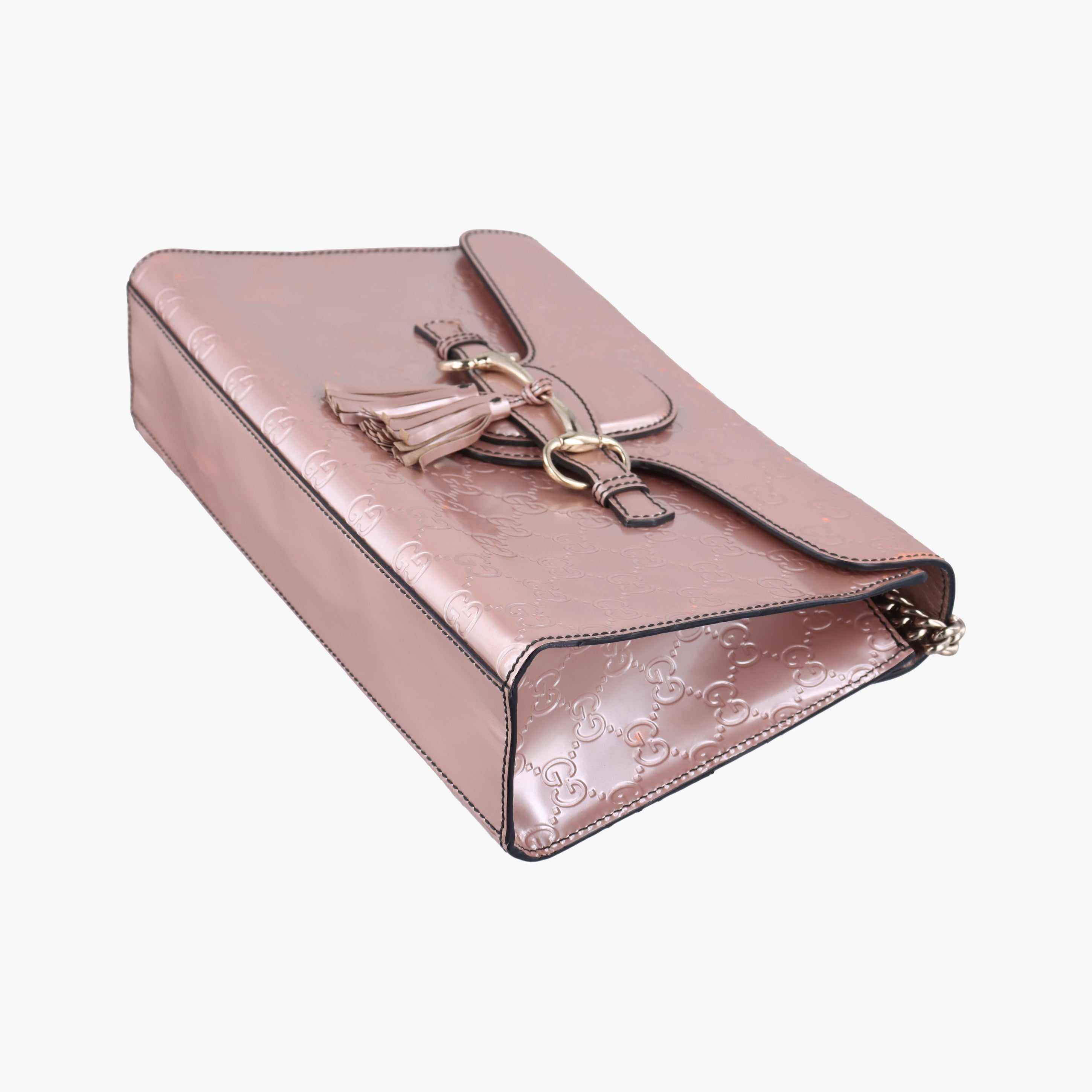 Pre-owned Gucci Emily Pink Patent 295402 shoulderbag | stylenewstar