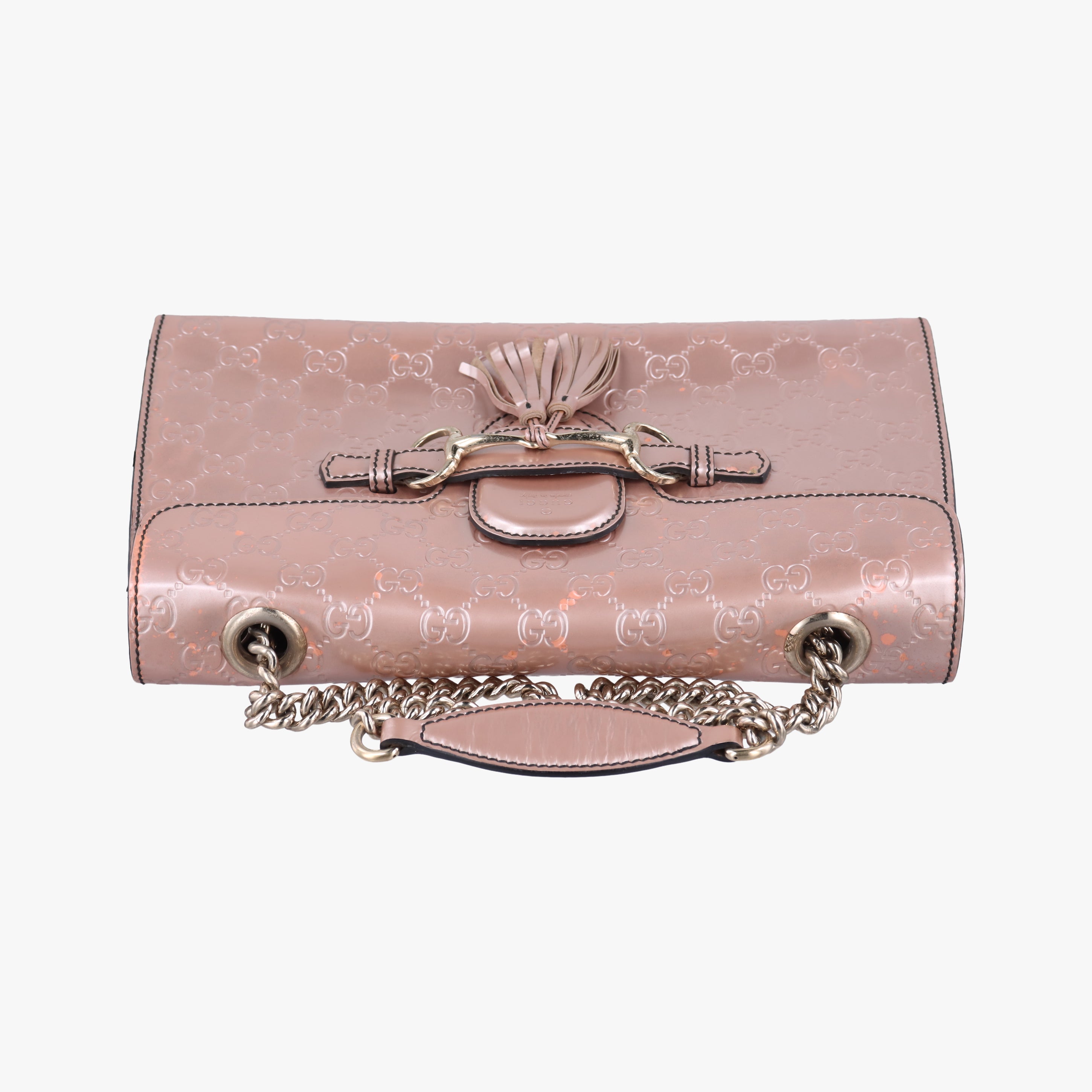 Pre-owned Gucci Emily Pink Patent 295402 shoulderbag | stylenewstar