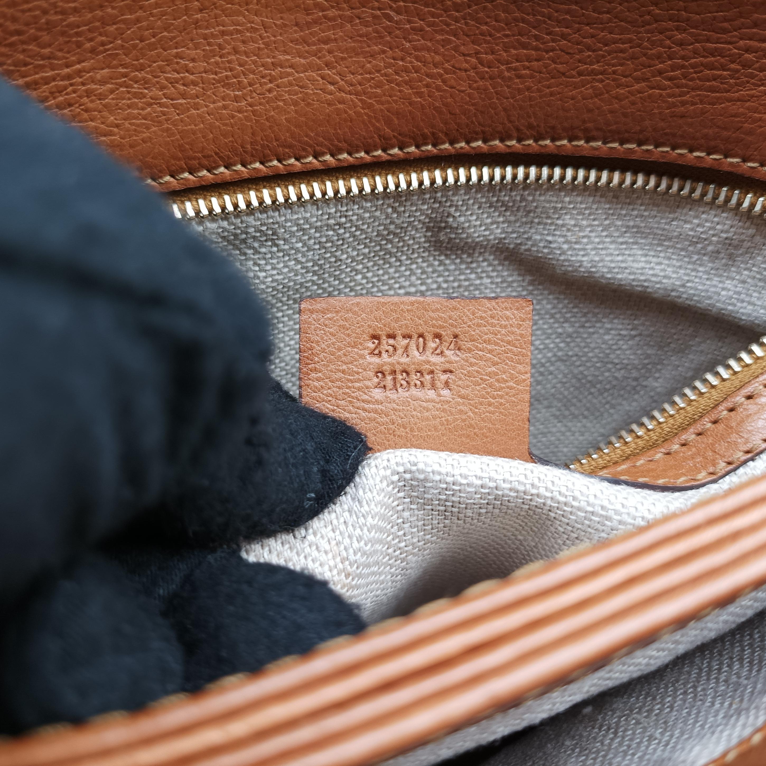 Pre-owned Gucci Marrakech Messenger Brown leather 257024 shoulderbag | stylenewstar