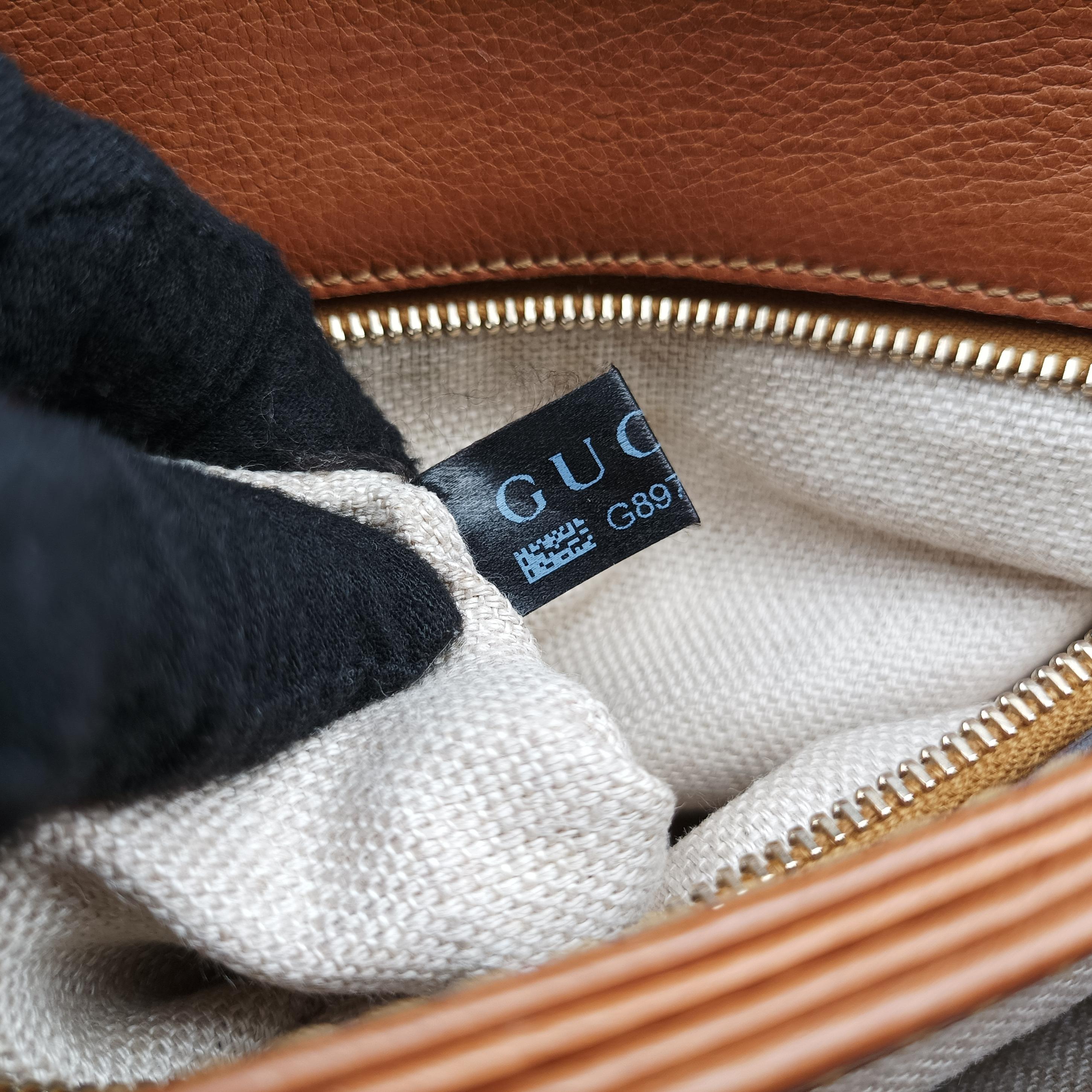 Pre-owned Gucci Marrakech Messenger Brown leather 257024 shoulderbag | stylenewstar