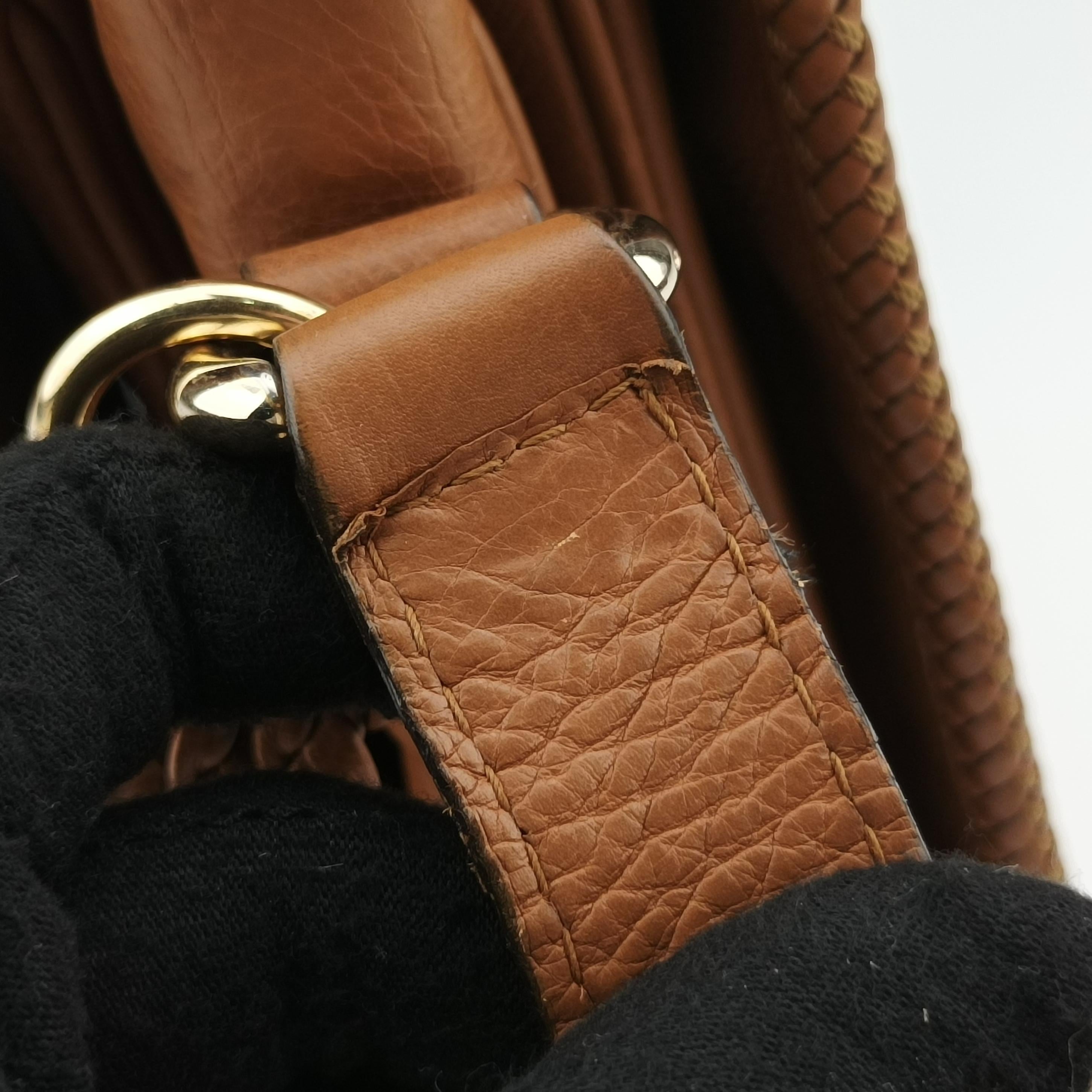 Pre-owned Gucci Marrakech Messenger Brown leather 257024 shoulderbag | stylenewstar