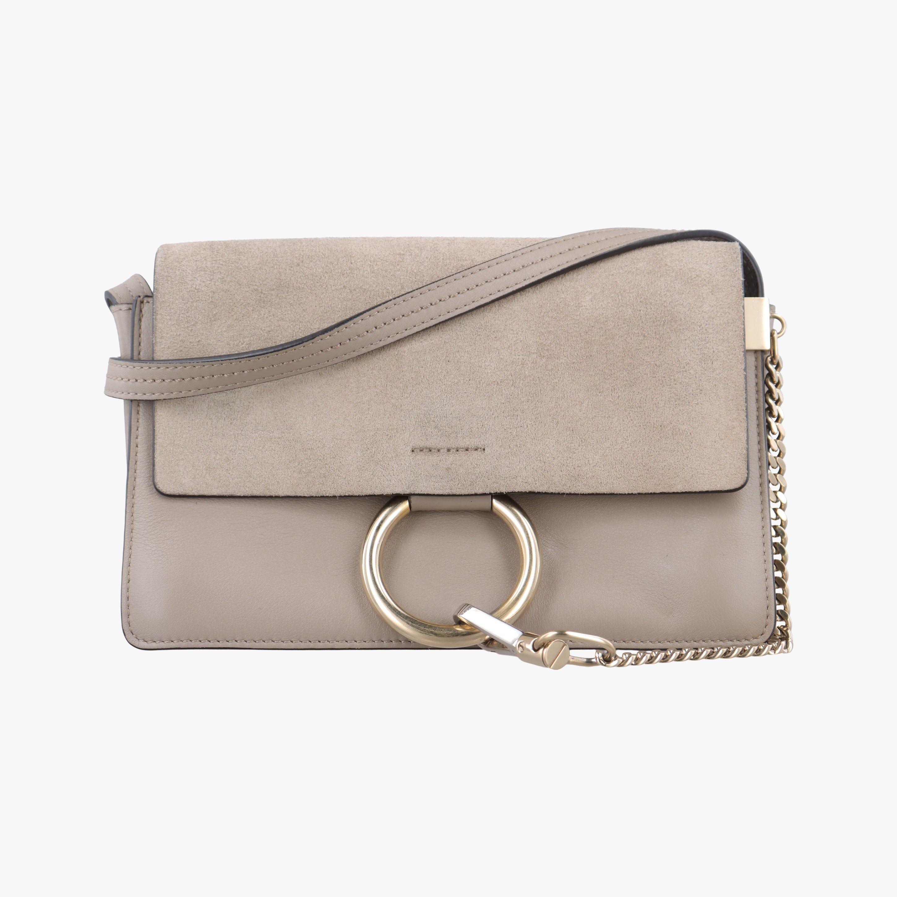 Pre-owned Chloe FAYE Grey Suede × leather  shoulderbag | stylenewstar