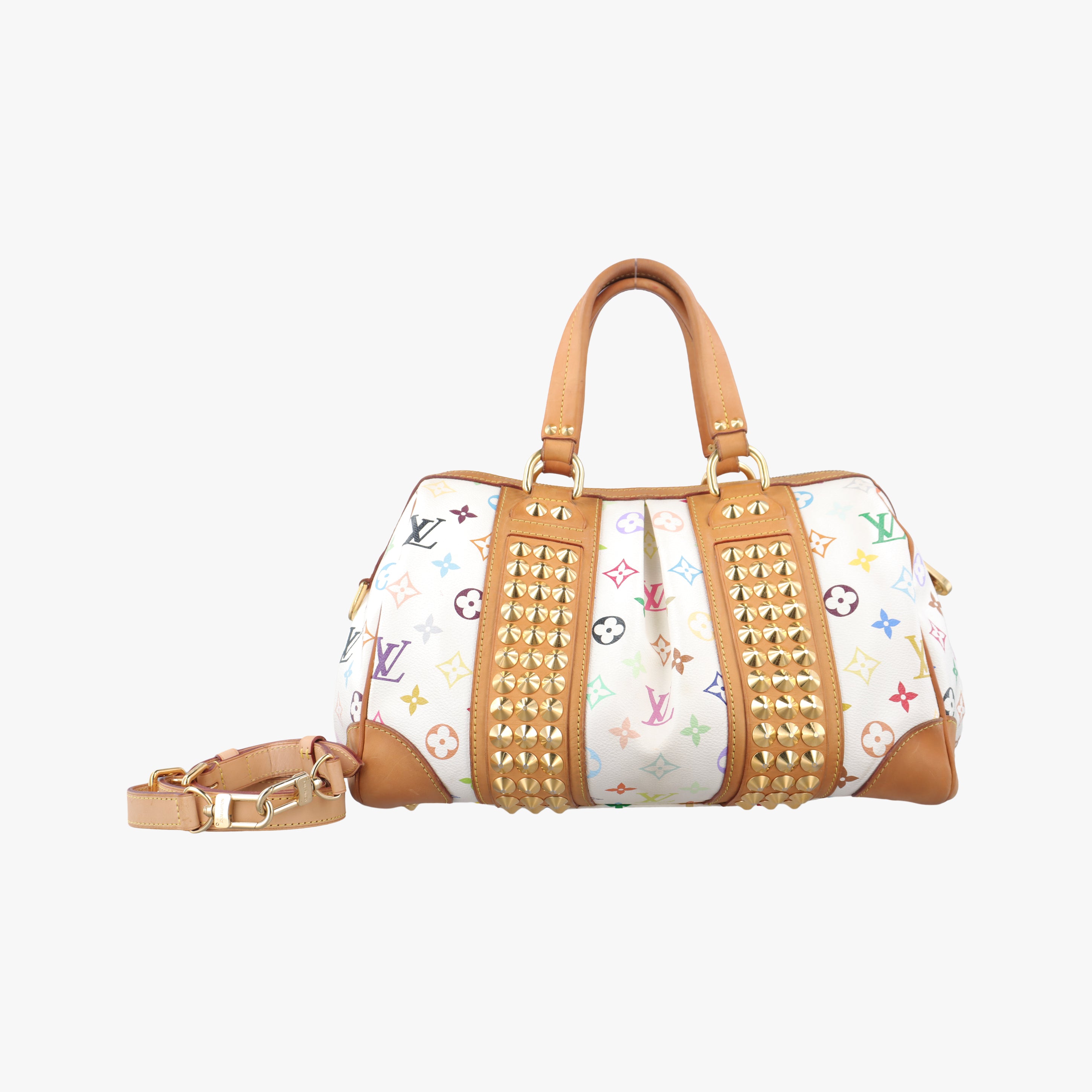 Pre-owned Louis Vuitton COURTNEY MM white Monogram Multicolor M45641 shoulderbag | stylenewstar