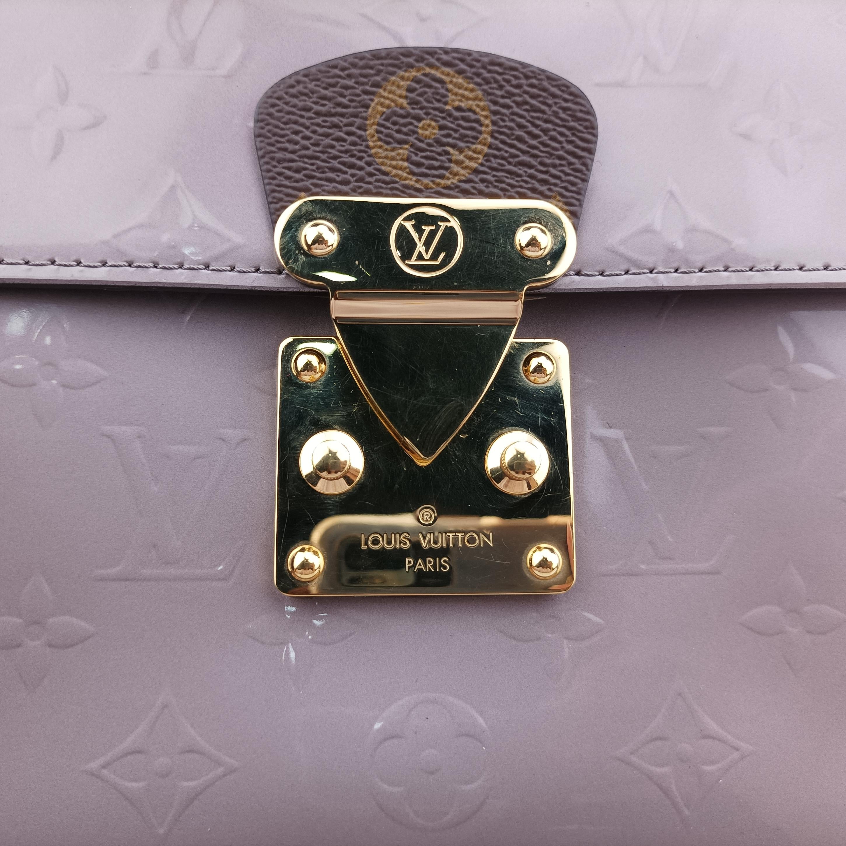 Secondhand Louis Vuitton Spring Street PM Brown x Taupe Vernis x Monogram Canvas M90567 shoulderbag | stylenewstar