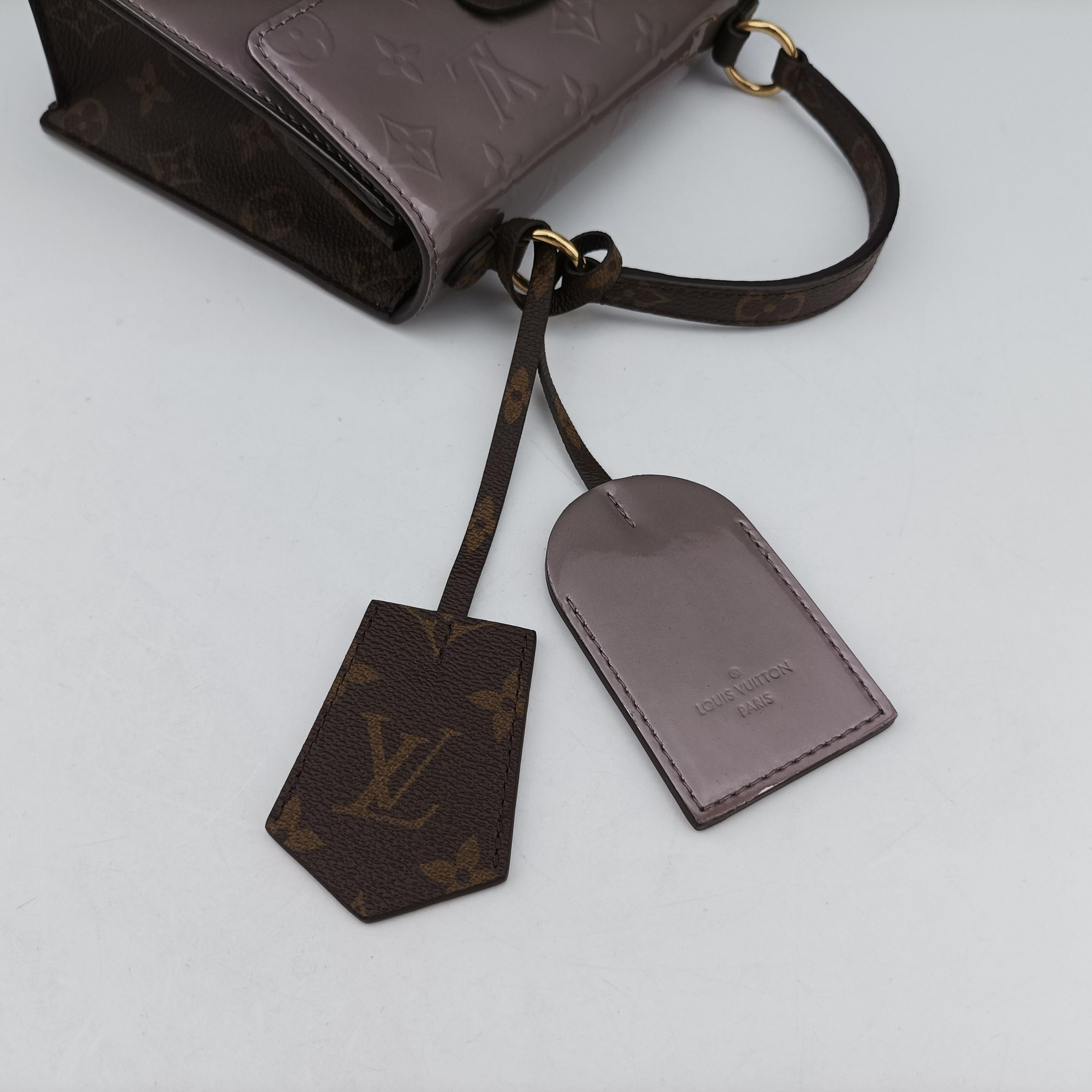 Secondhand Louis Vuitton Spring Street PM Brown x Taupe Vernis x Monogram Canvas M90567 shoulderbag | stylenewstar