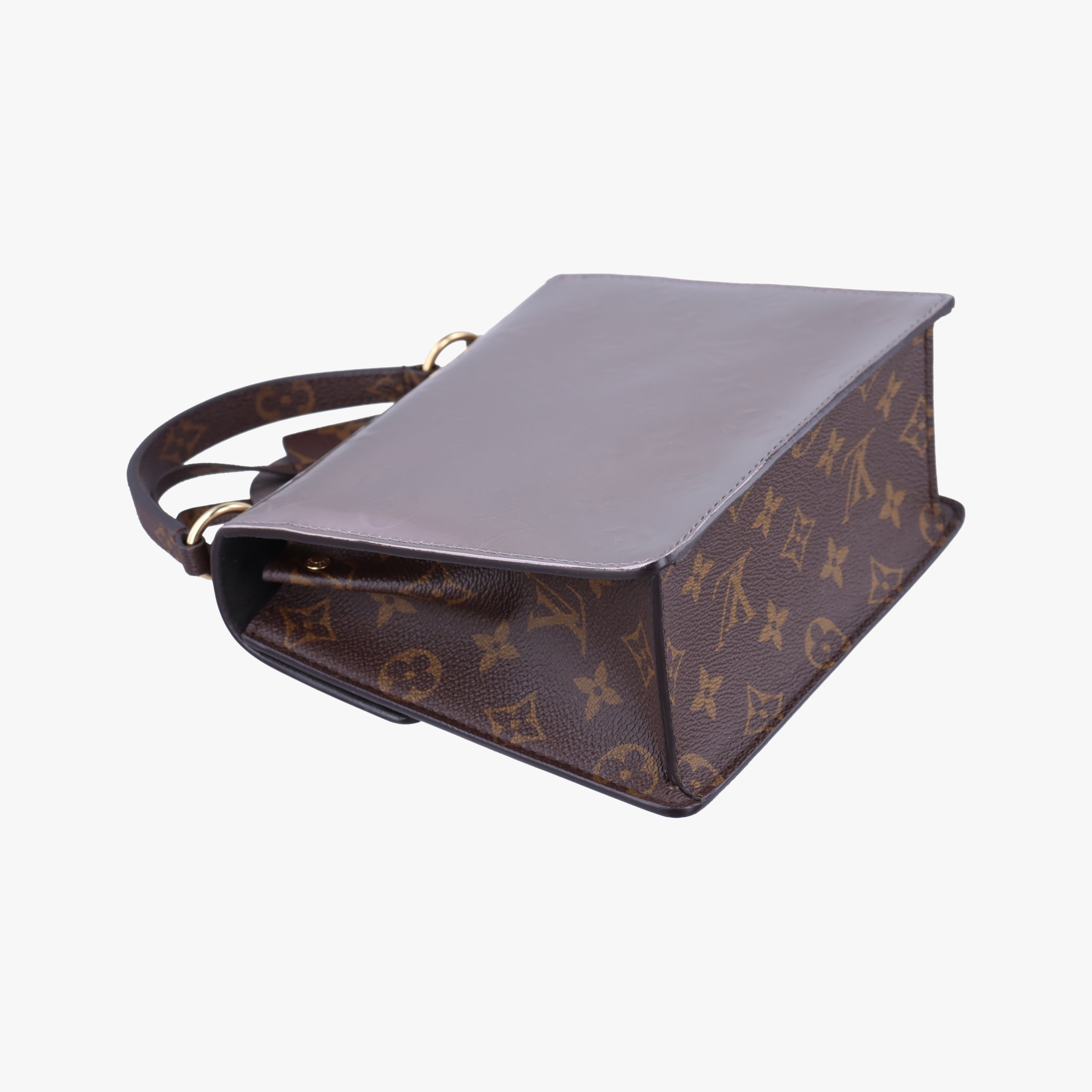 Secondhand Louis Vuitton Spring Street PM Brown x Taupe Vernis x Monogram Canvas M90567 shoulderbag | stylenewstar