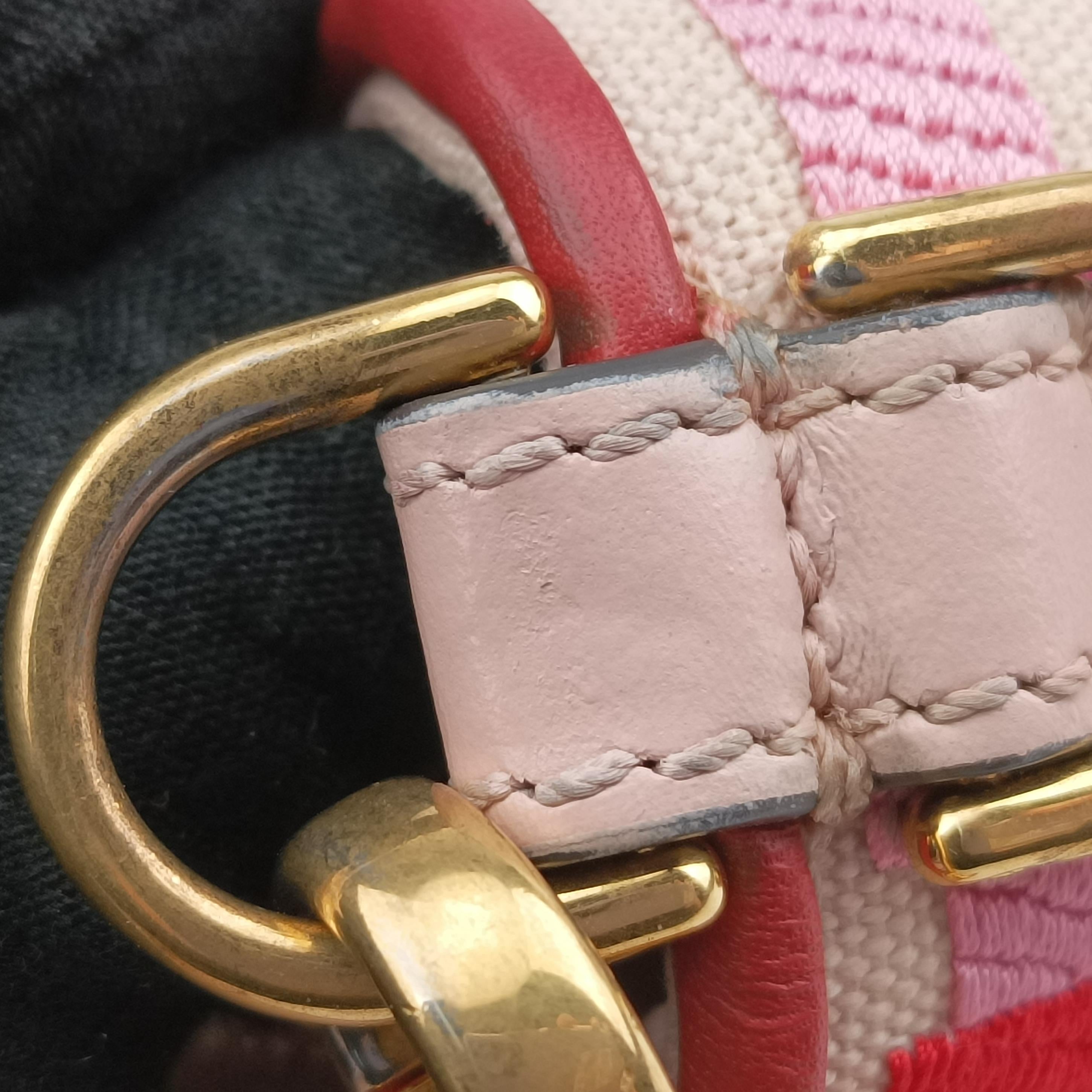 Pre-owned Fendi BAGUETTE White×Multicolour canvas 8BR600 shoulderbag | stylenewstar