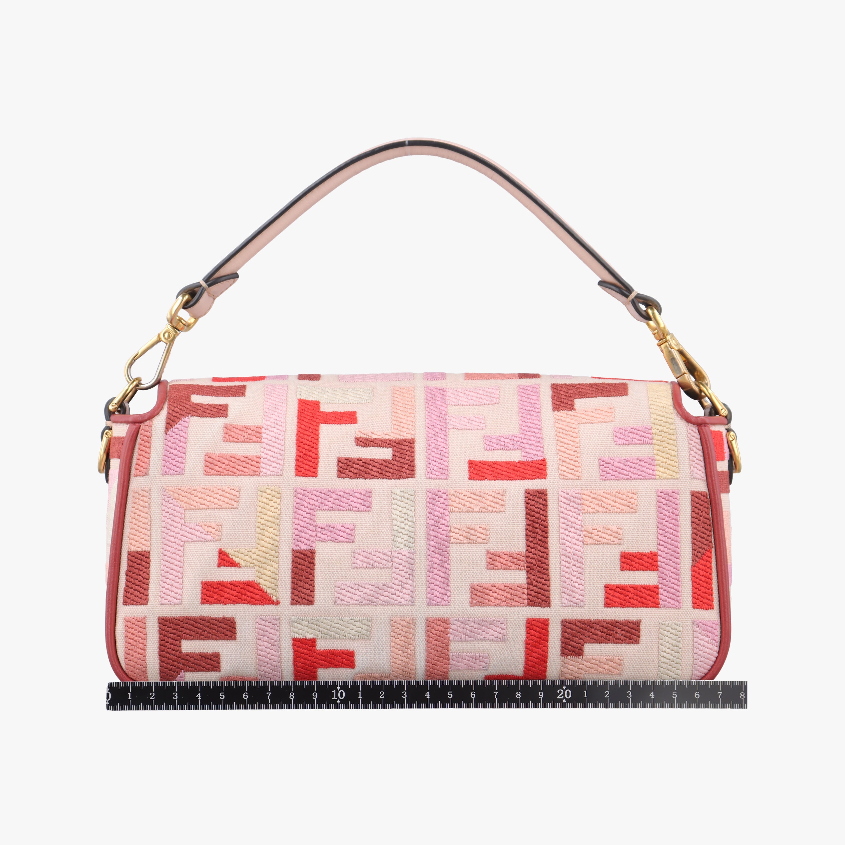 Pre-owned Fendi BAGUETTE White×Multicolour canvas 8BR600 shoulderbag | stylenewstar