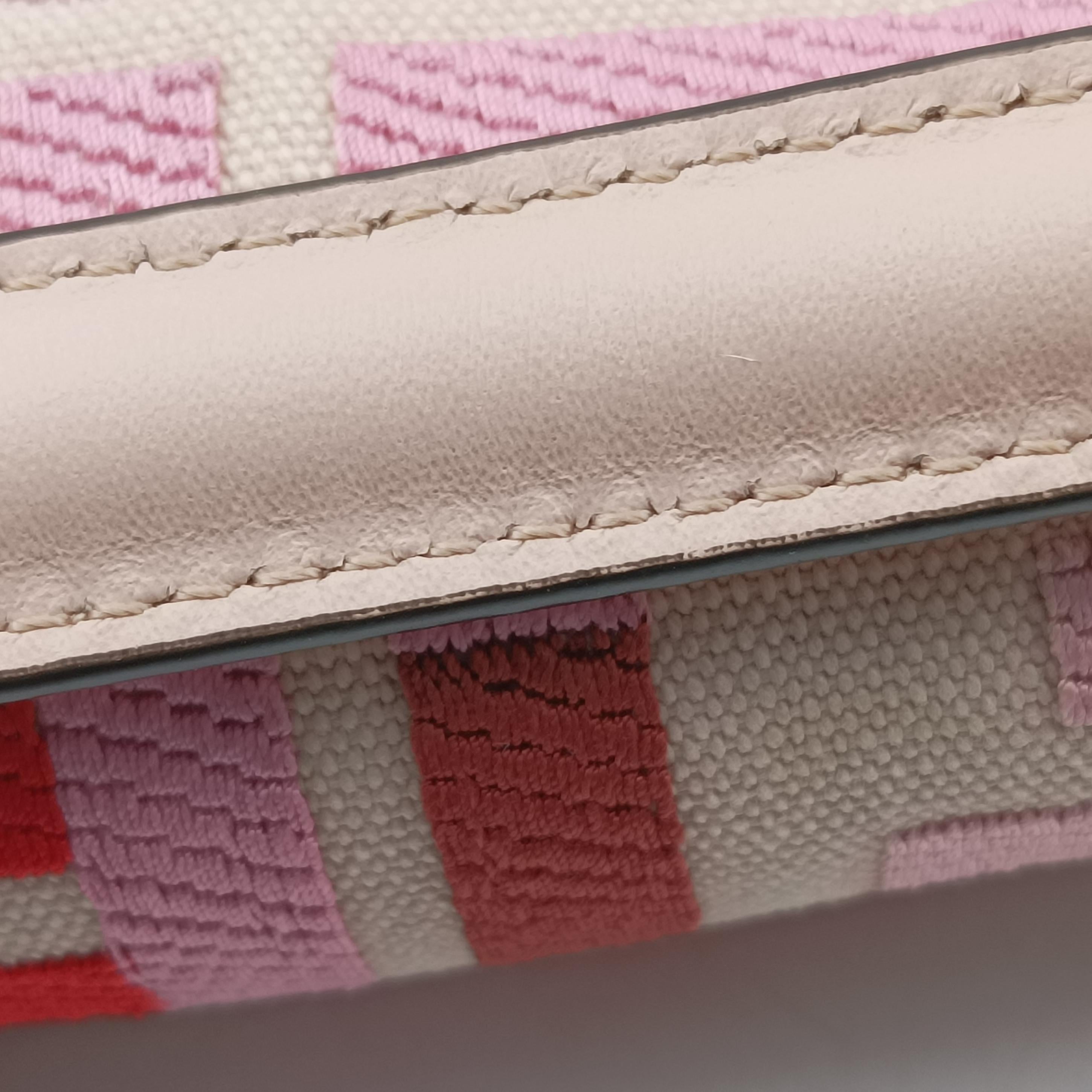 Pre-owned Fendi BAGUETTE White×Multicolour canvas 8BR600 shoulderbag | stylenewstar