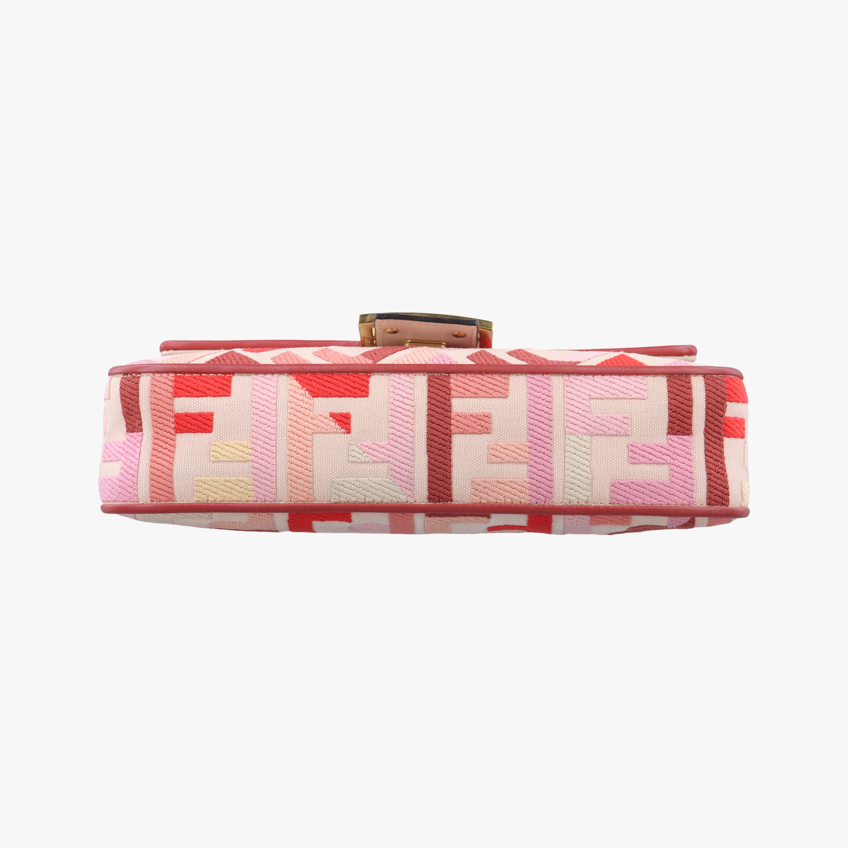Pre-owned Fendi BAGUETTE White×Multicolour canvas 8BR600 shoulderbag | stylenewstar