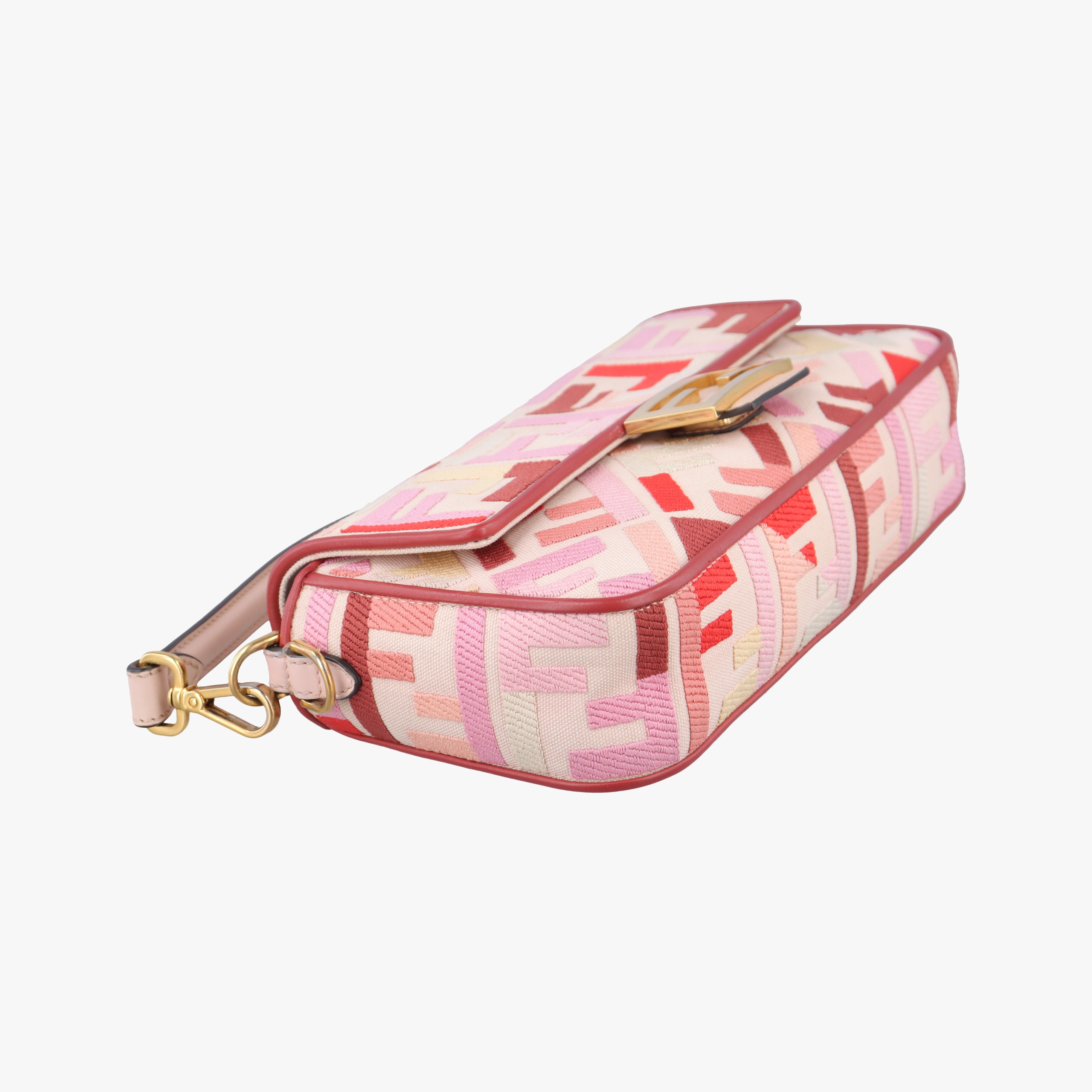 Pre-owned Fendi BAGUETTE White×Multicolour canvas 8BR600 shoulderbag | stylenewstar