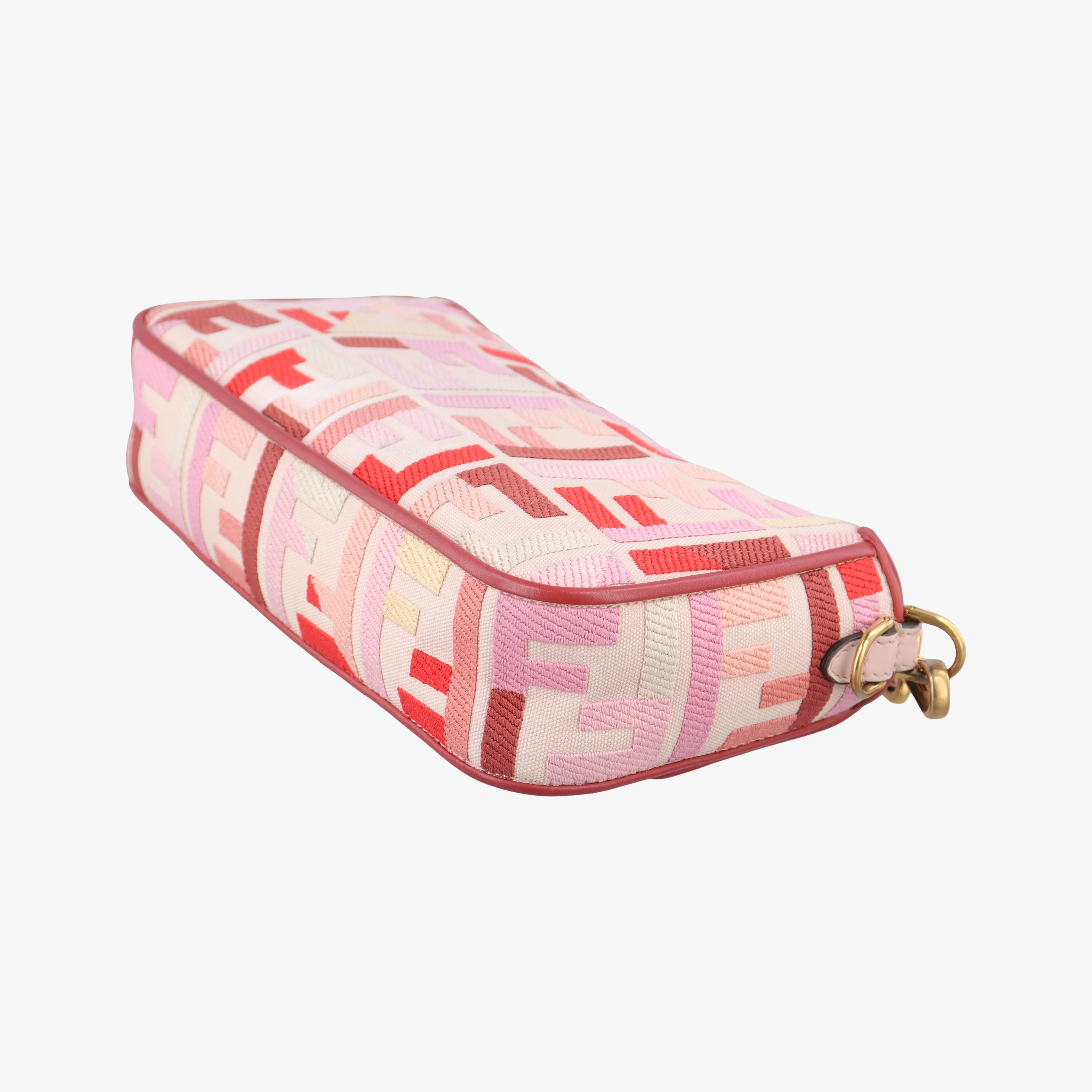 Pre-owned Fendi BAGUETTE White×Multicolour canvas 8BR600 shoulderbag | stylenewstar