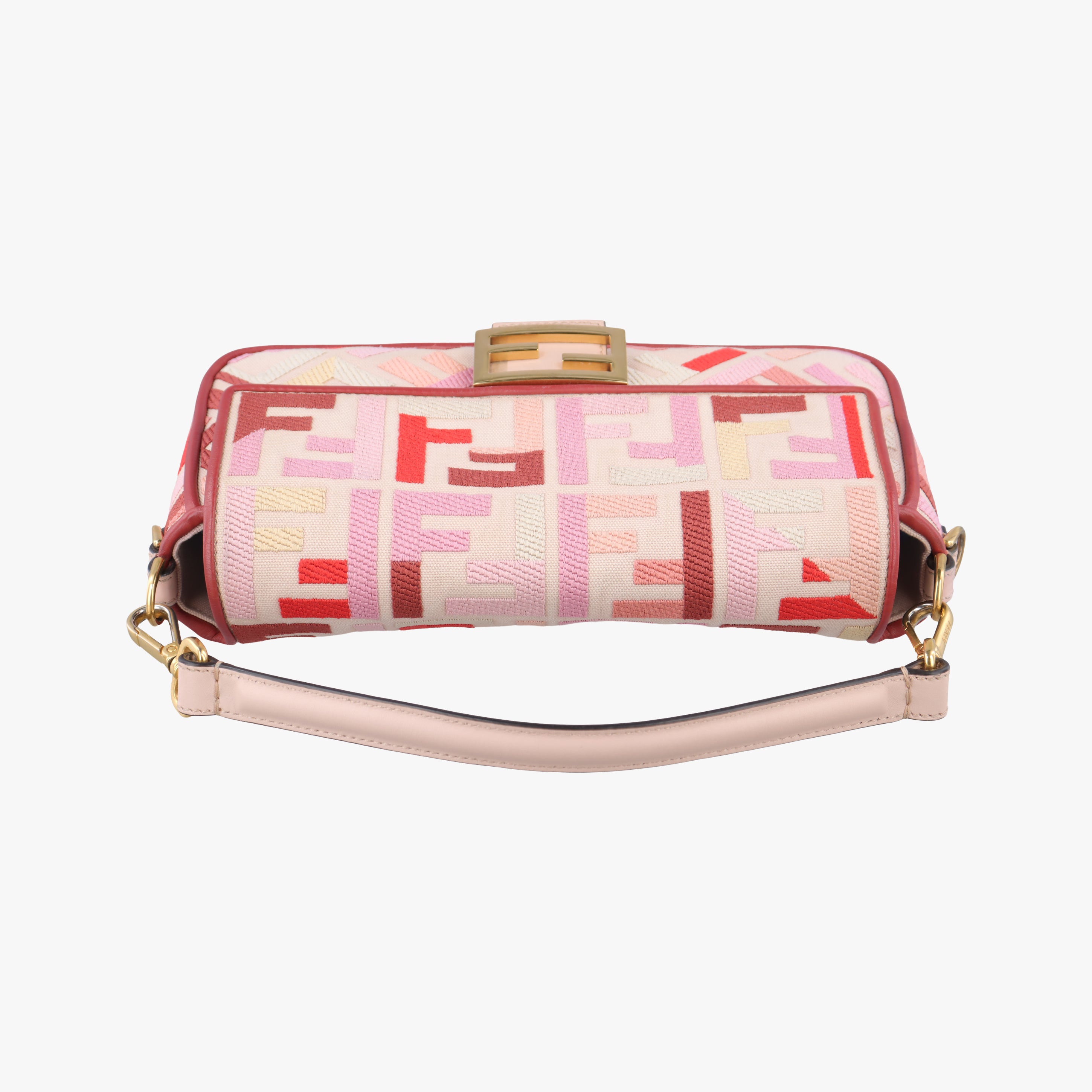 Pre-owned Fendi BAGUETTE White×Multicolour canvas 8BR600 shoulderbag | stylenewstar
