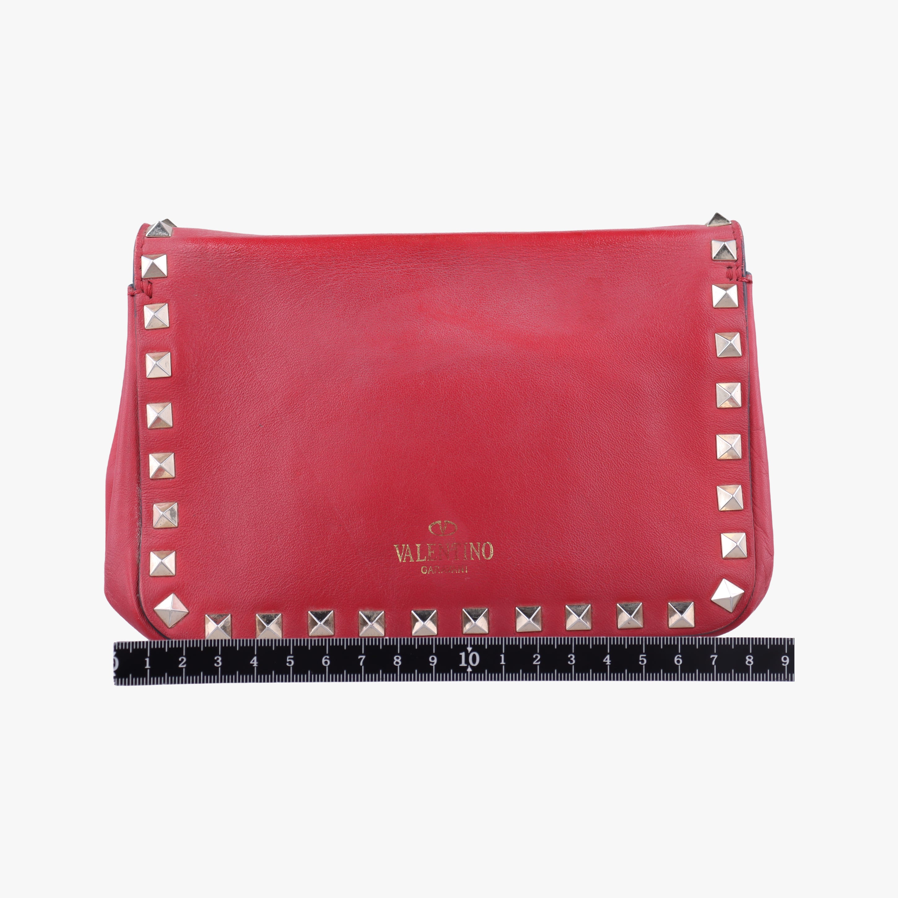 Pre-owned Valentino Rockstud Red Leather  shoulderbag | stylenewstar