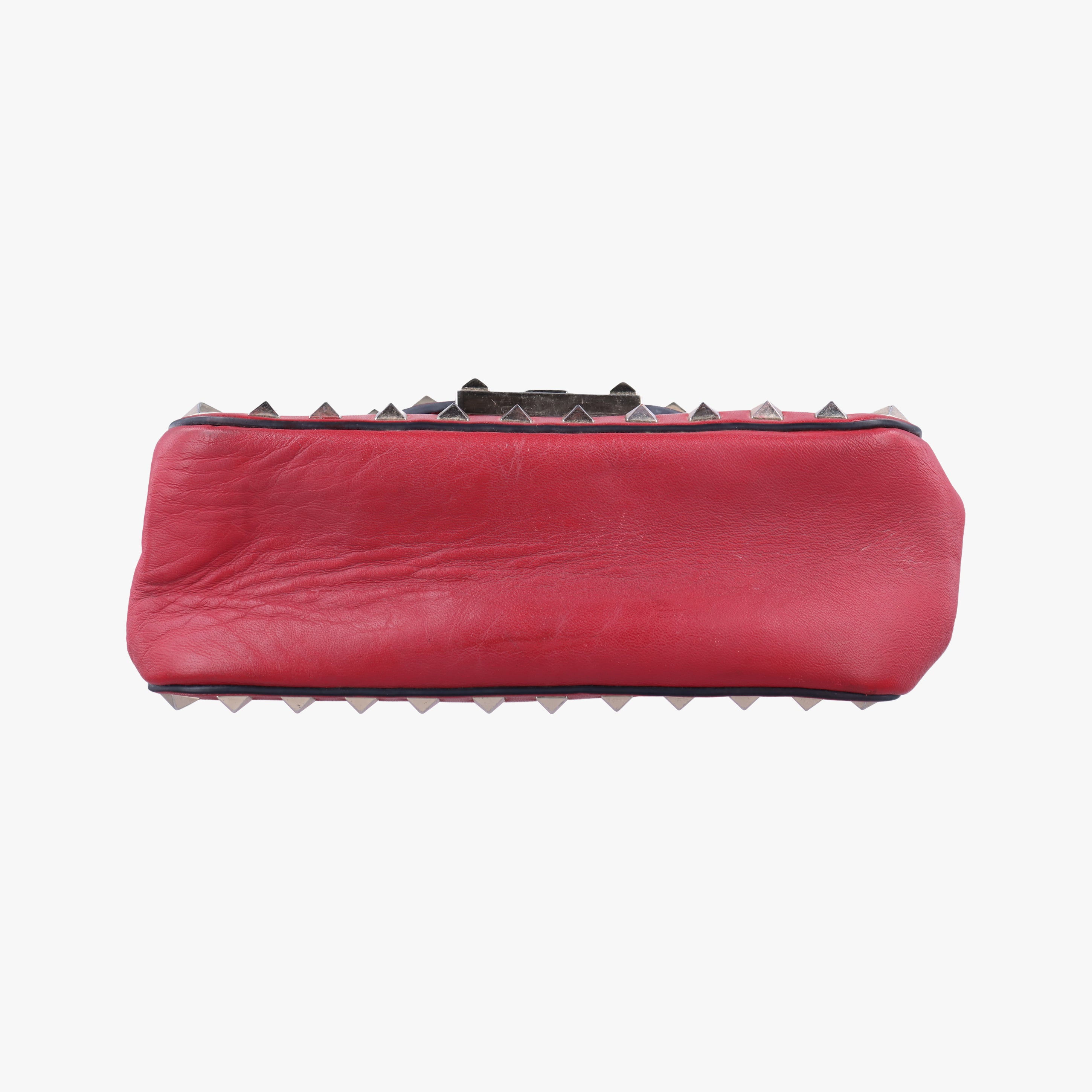 Pre-owned Valentino Rockstud Red Leather  shoulderbag | stylenewstar