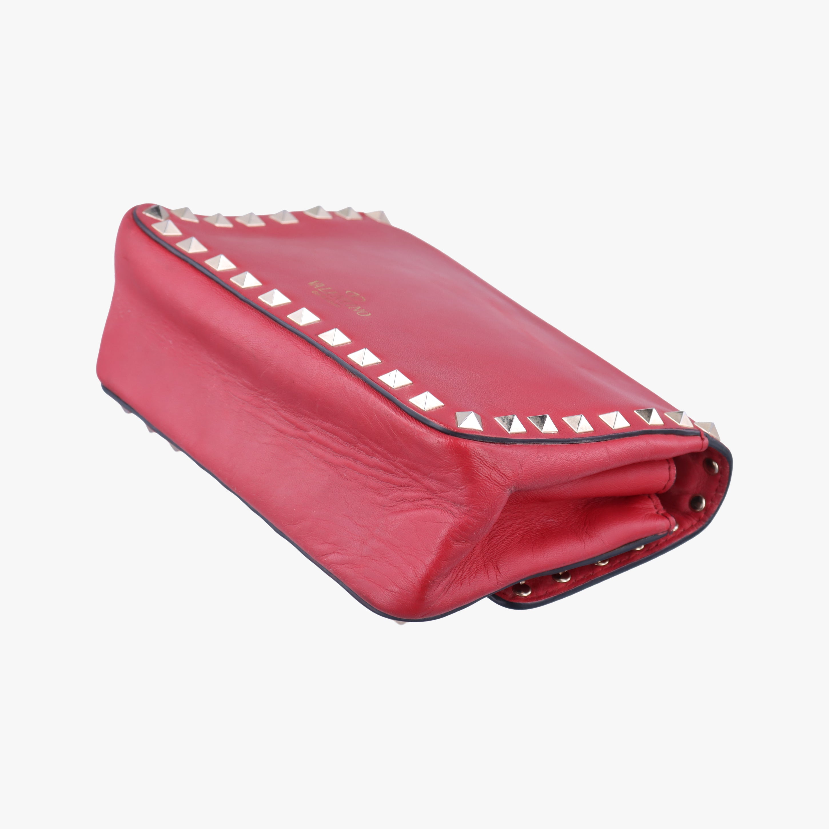Pre-owned Valentino Rockstud Red Leather  shoulderbag | stylenewstar