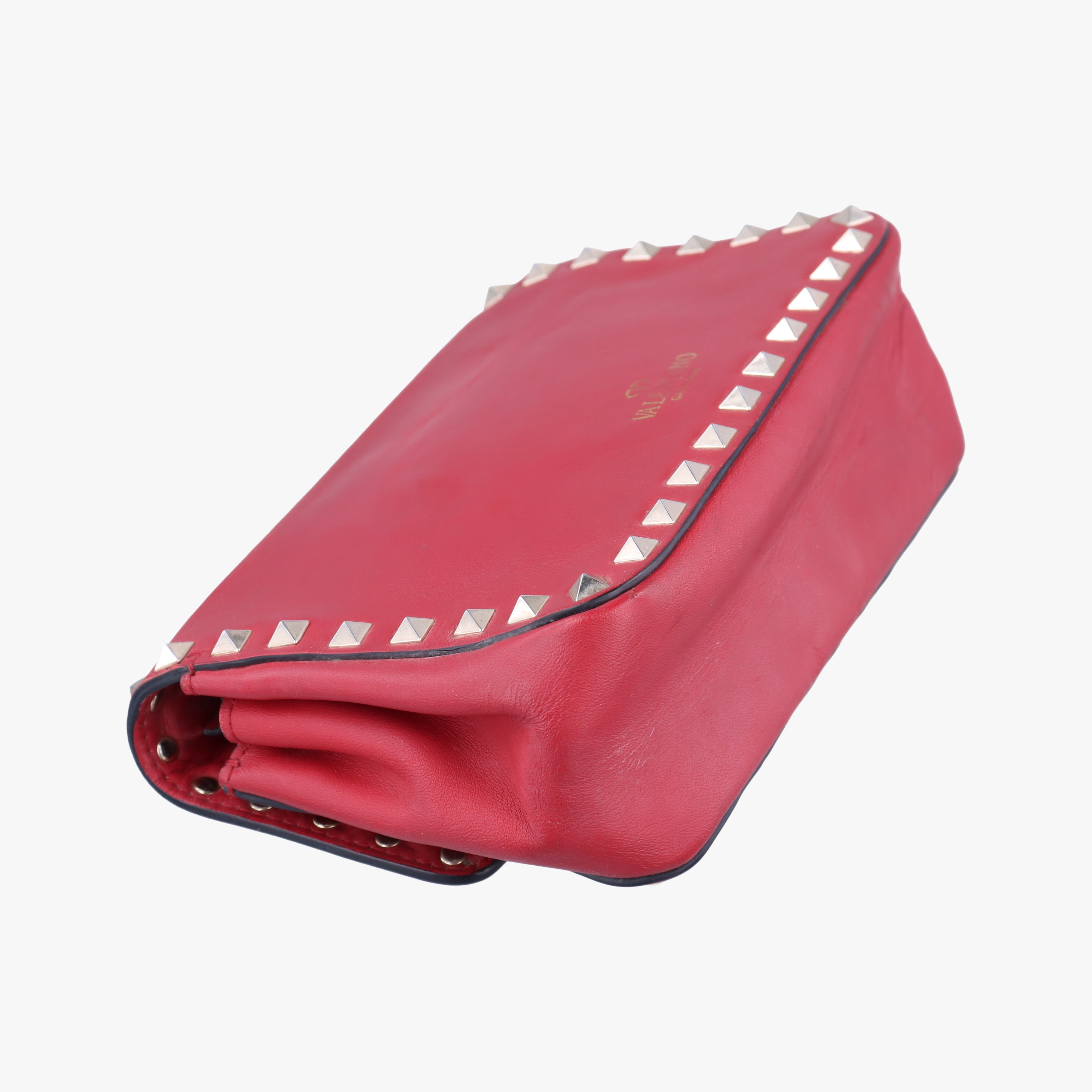 Pre-owned Valentino Rockstud Red Leather  shoulderbag | stylenewstar