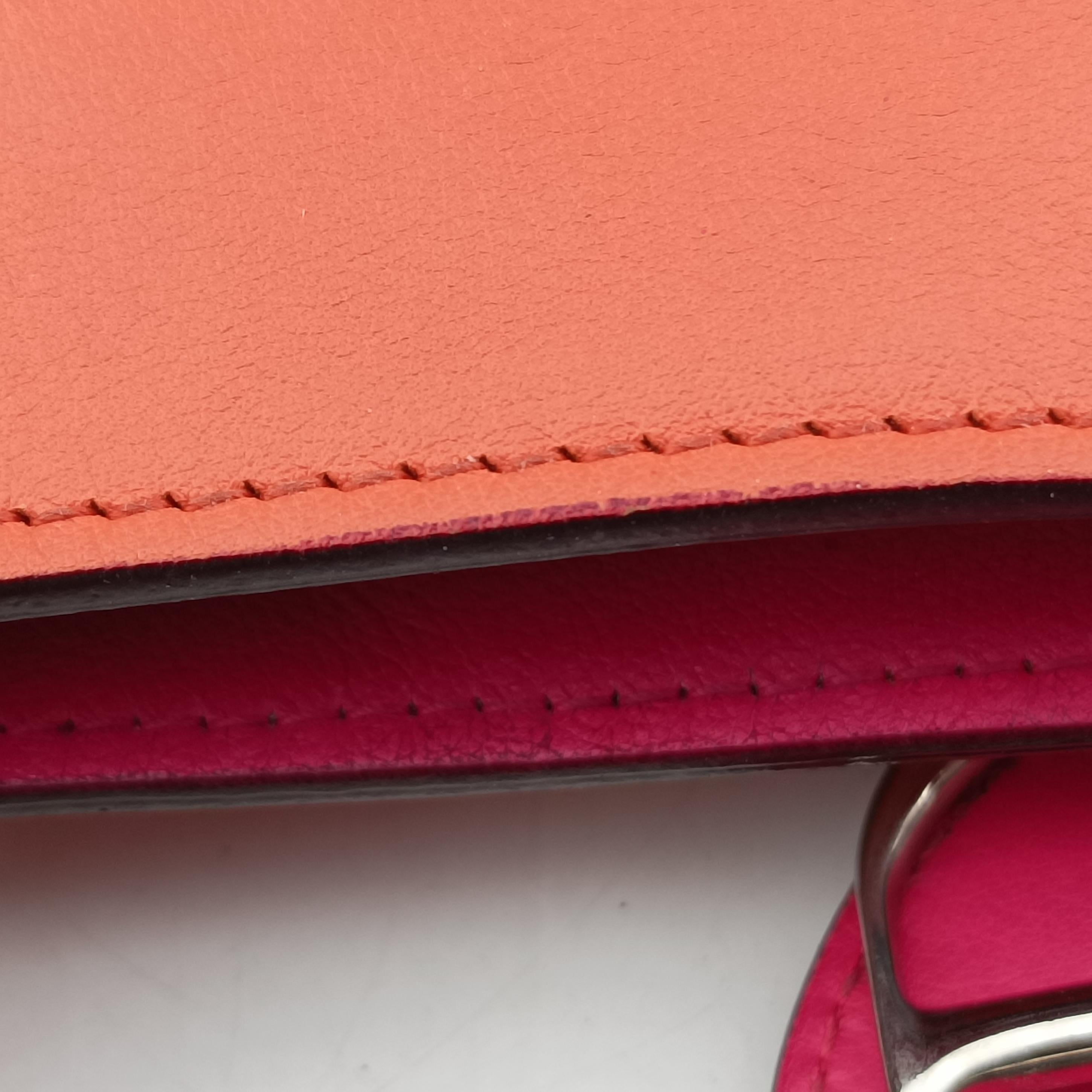 Pre-owned Christian Dior Diorissimo Orange×Pink Leather  shoulderbag | stylenewstar