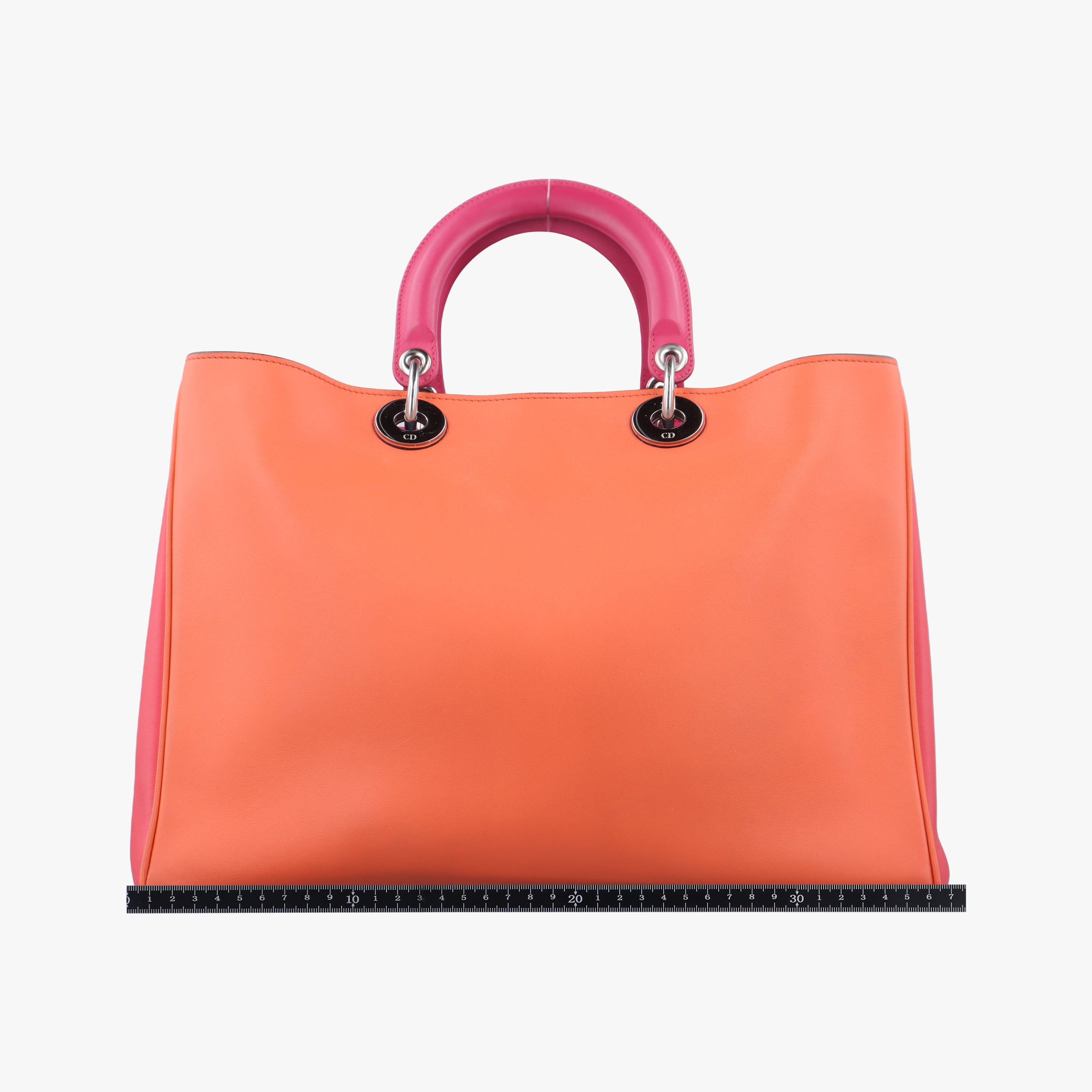 Pre-owned Christian Dior Diorissimo Orange×Pink Leather  shoulderbag | stylenewstar