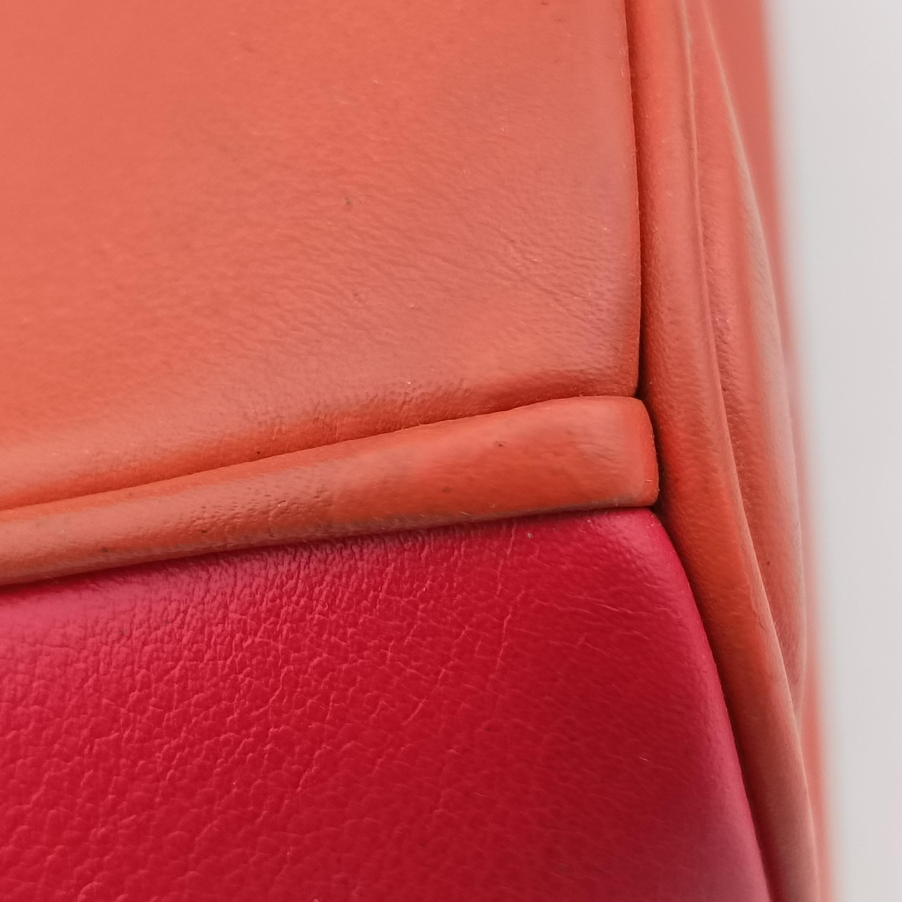 Pre-owned Christian Dior Diorissimo Orange×Pink Leather  shoulderbag | stylenewstar