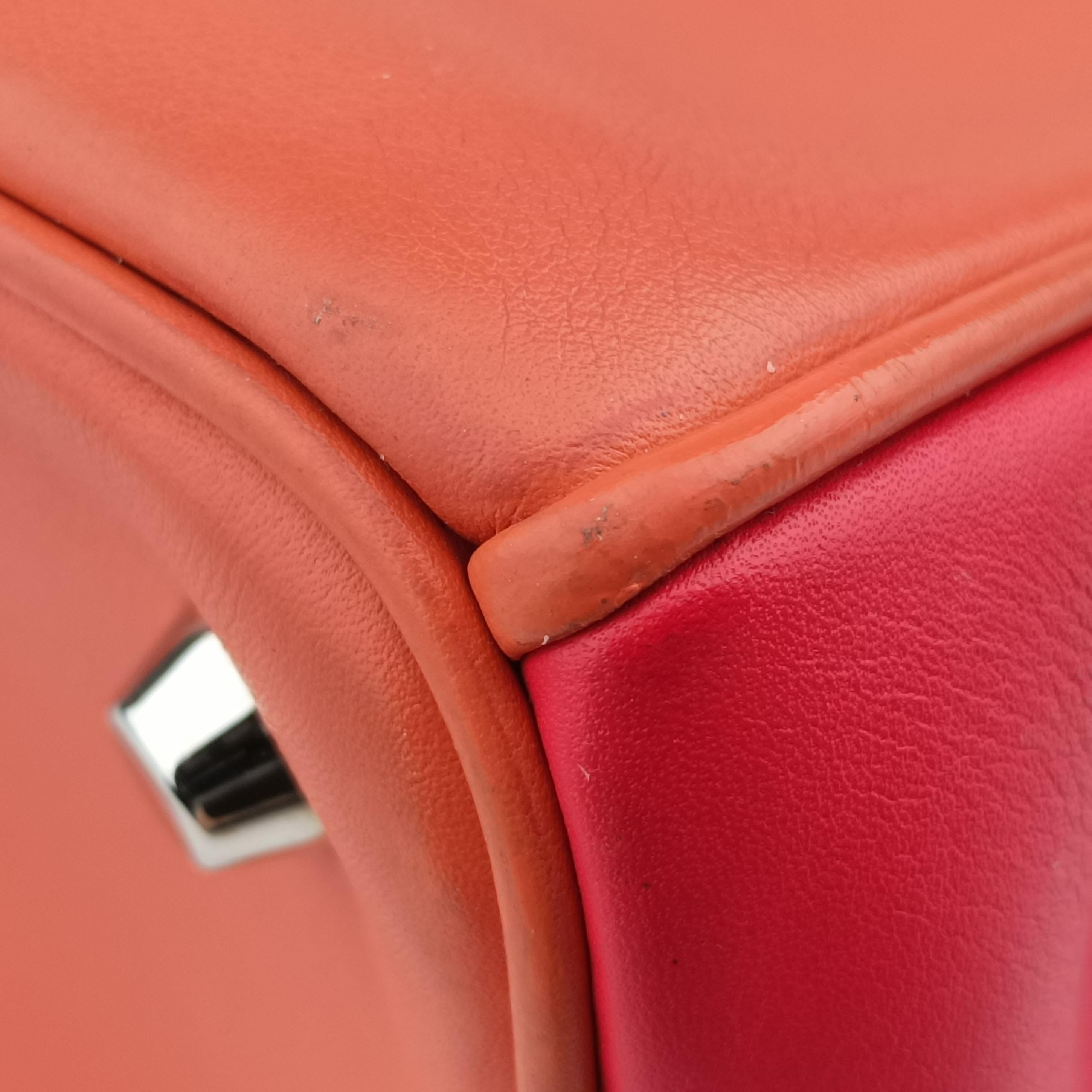 Pre-owned Christian Dior Diorissimo Orange×Pink Leather  shoulderbag | stylenewstar
