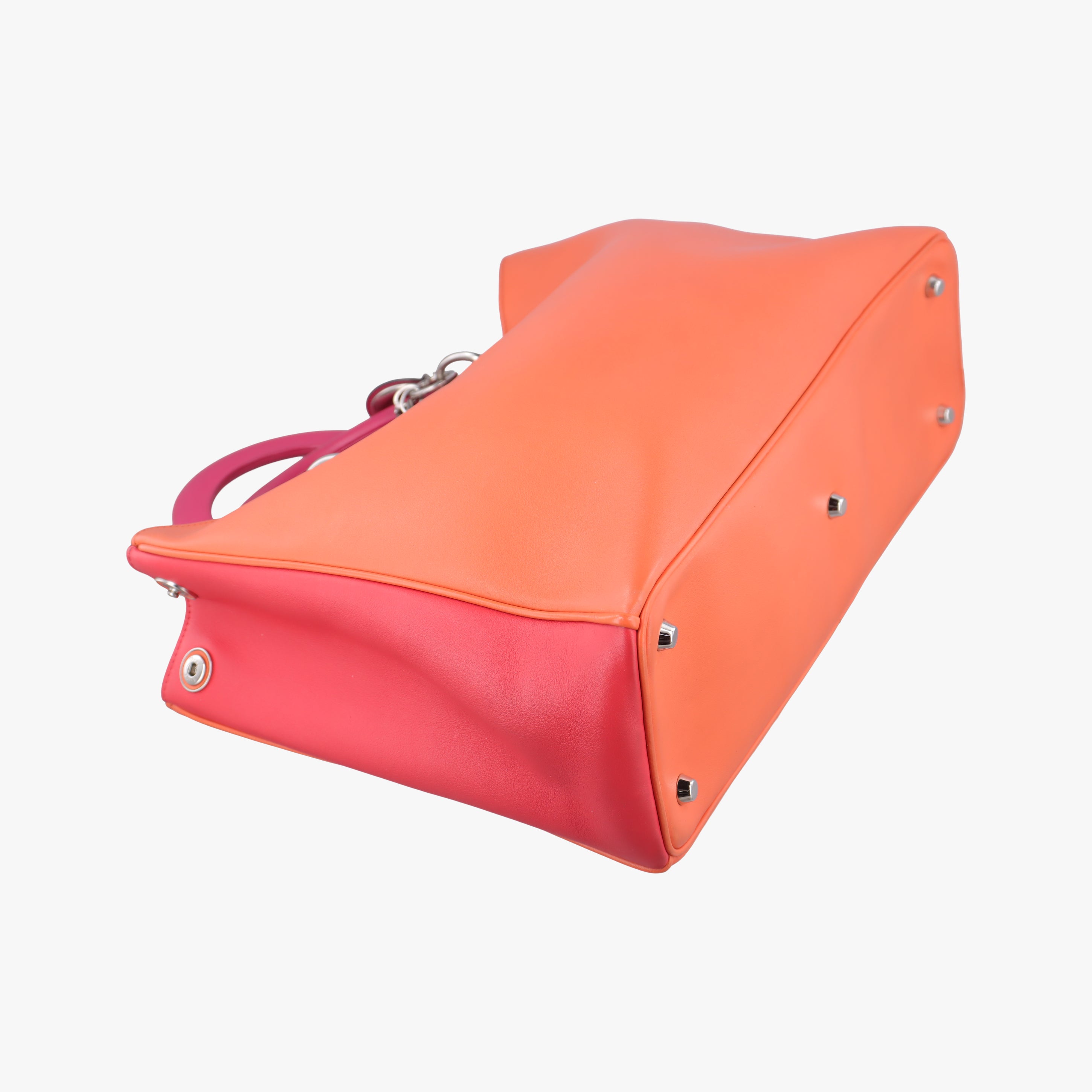 Pre-owned Christian Dior Diorissimo Orange×Pink Leather  shoulderbag | stylenewstar