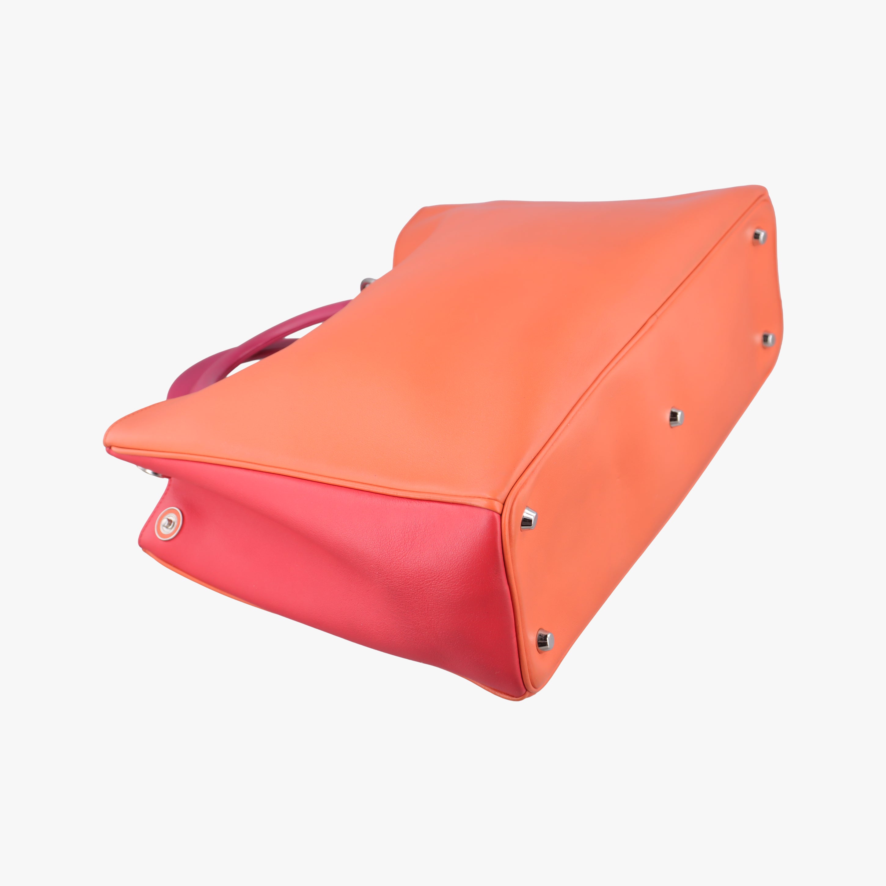 Pre-owned Christian Dior Diorissimo Orange×Pink Leather  shoulderbag | stylenewstar