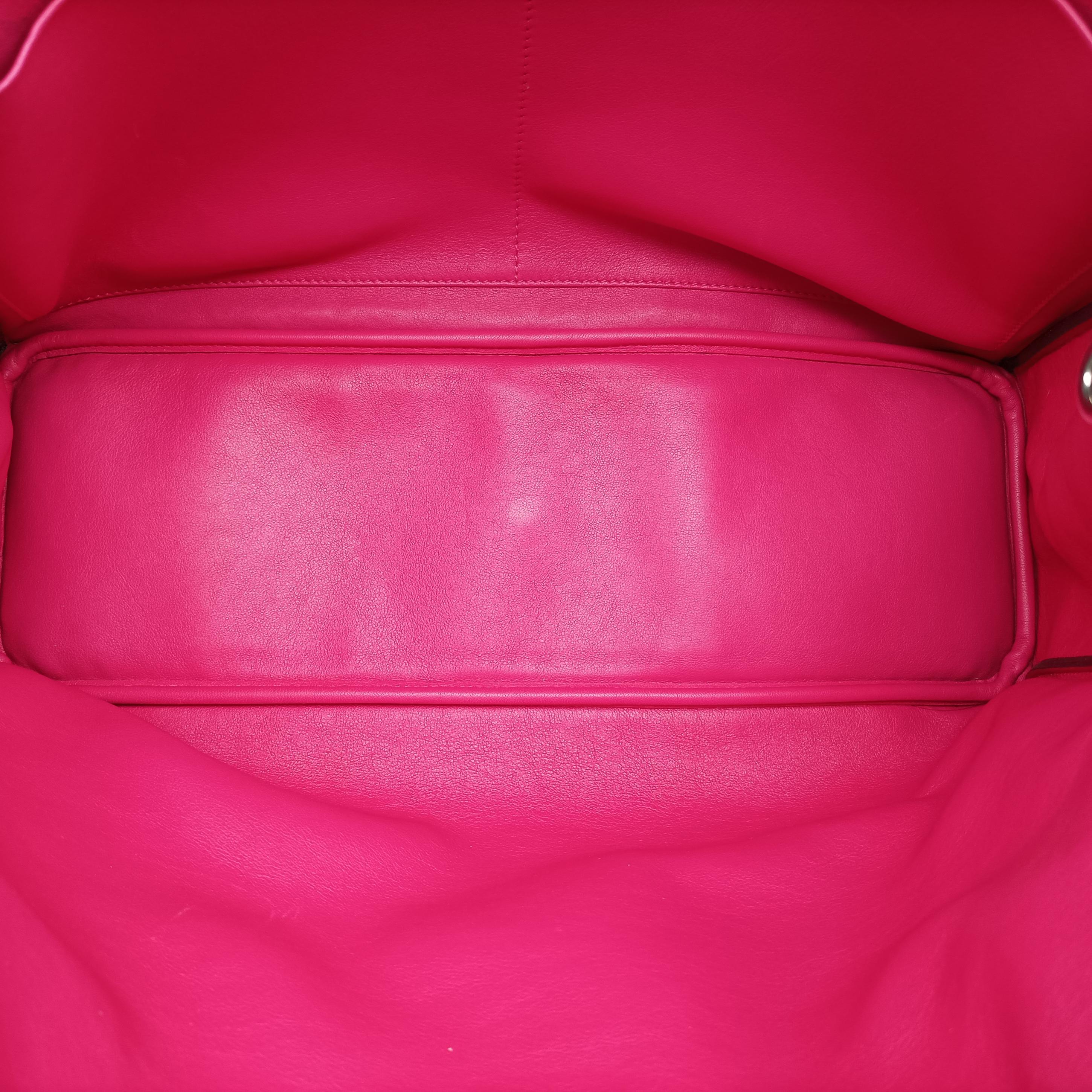 Pre-owned Christian Dior Diorissimo Orange×Pink Leather  shoulderbag | stylenewstar
