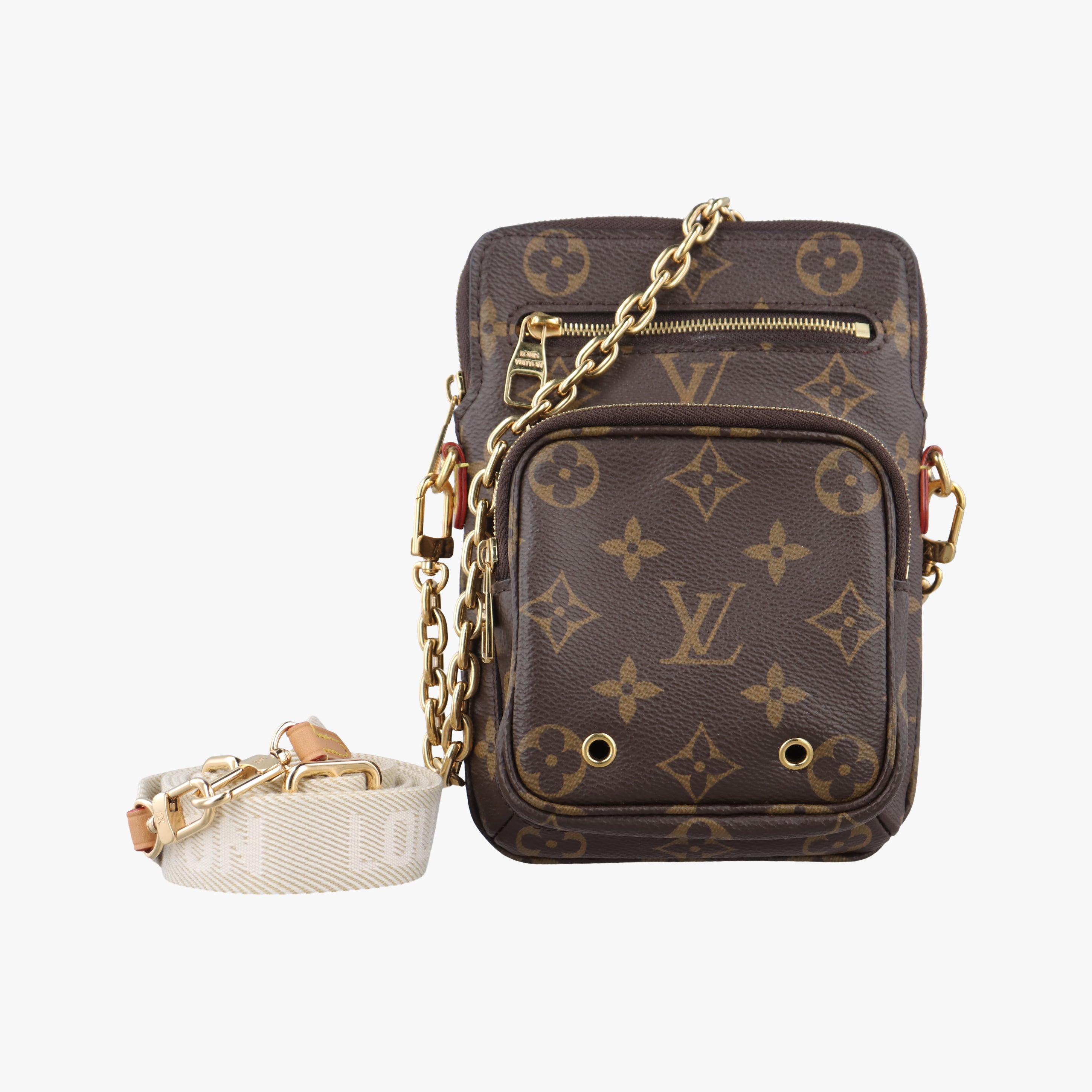 Pre-owned Louis Vuitton Utility Phone Sleeve Brown Monogram Canvas M80746 shoulderbag | stylenewstar