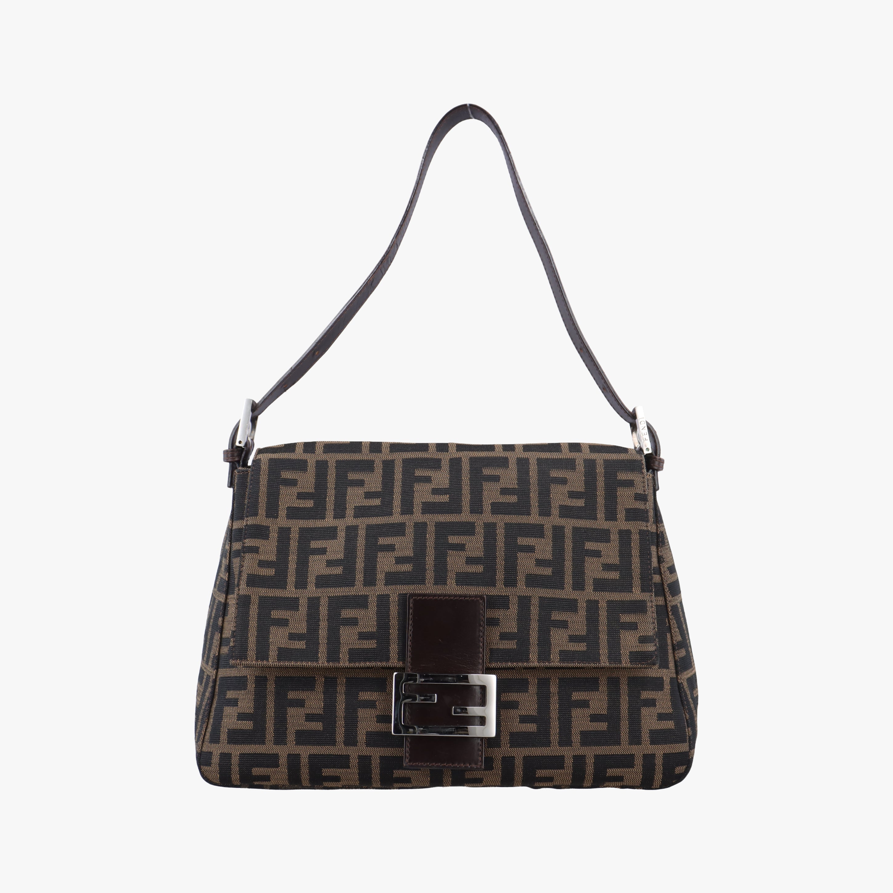 Pre-owned Fendi Baguette Zucchino Brown canvas 377526 shoulderbag | stylenewstar