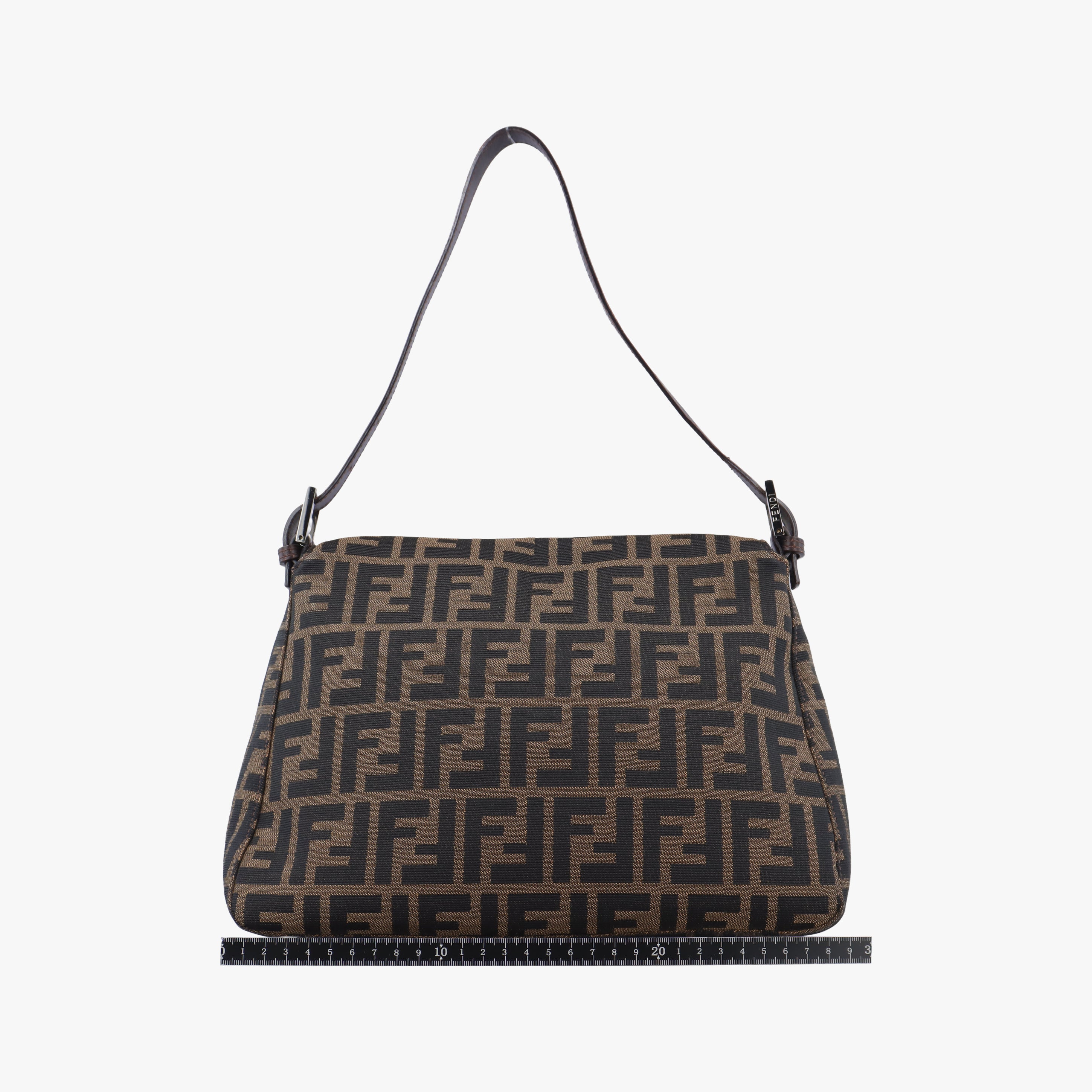 Pre-owned Fendi Baguette Zucchino Brown canvas 377526 shoulderbag | stylenewstar