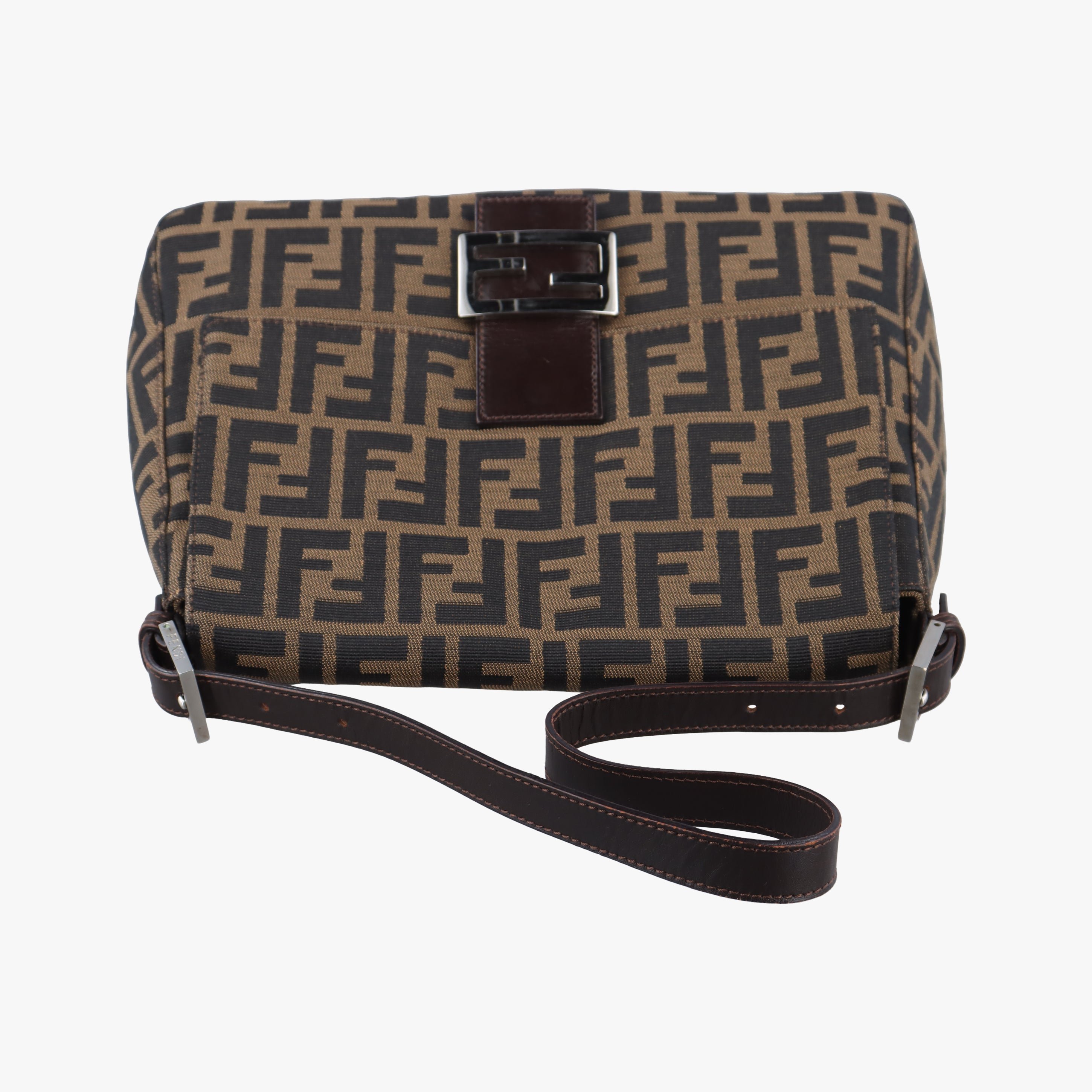 Pre-owned Fendi Baguette Zucchino Brown canvas 377526 shoulderbag | stylenewstar