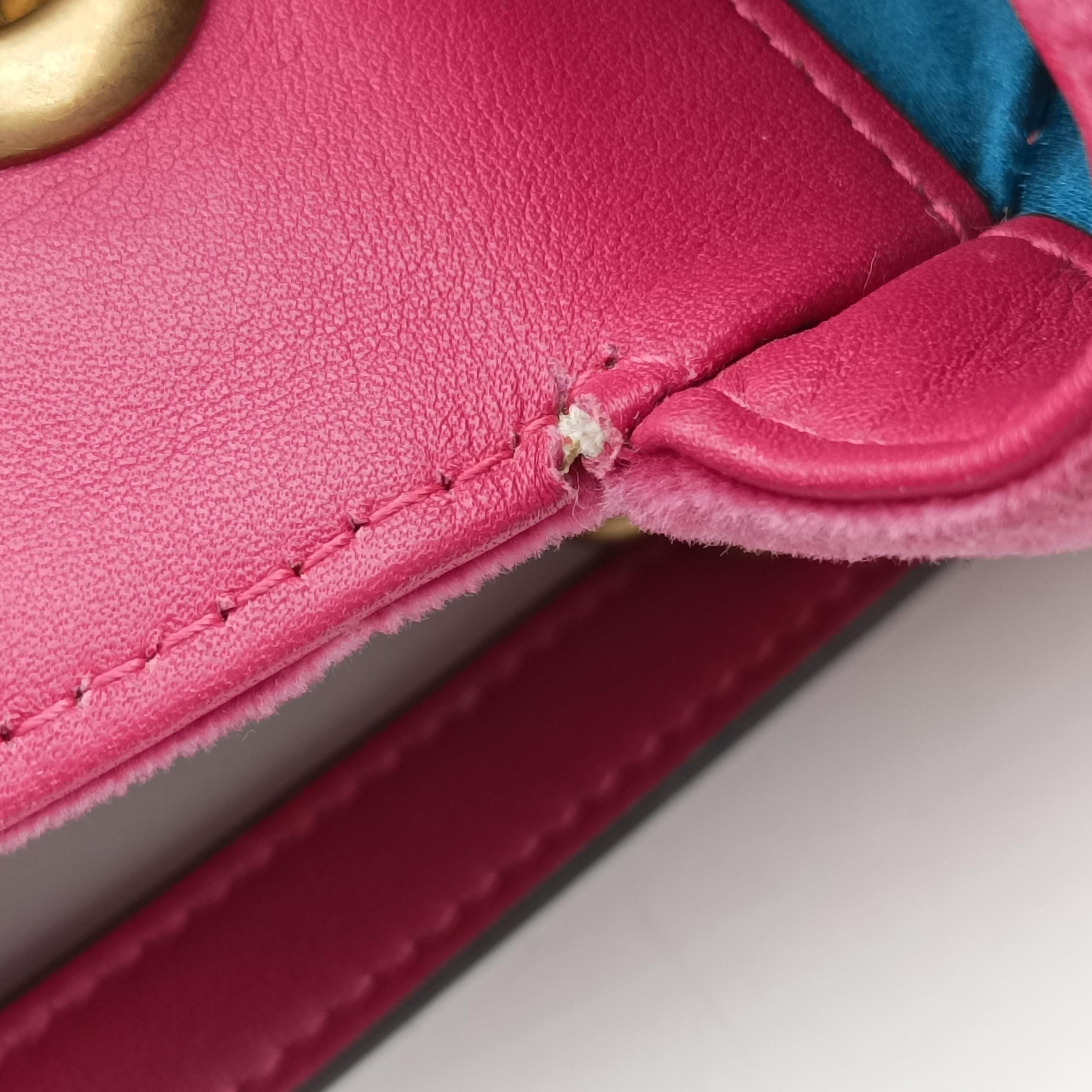 Pre-owned Gucci GG Marmont Rose Velour×Sequins 443497 shoulderbag | stylenewstar