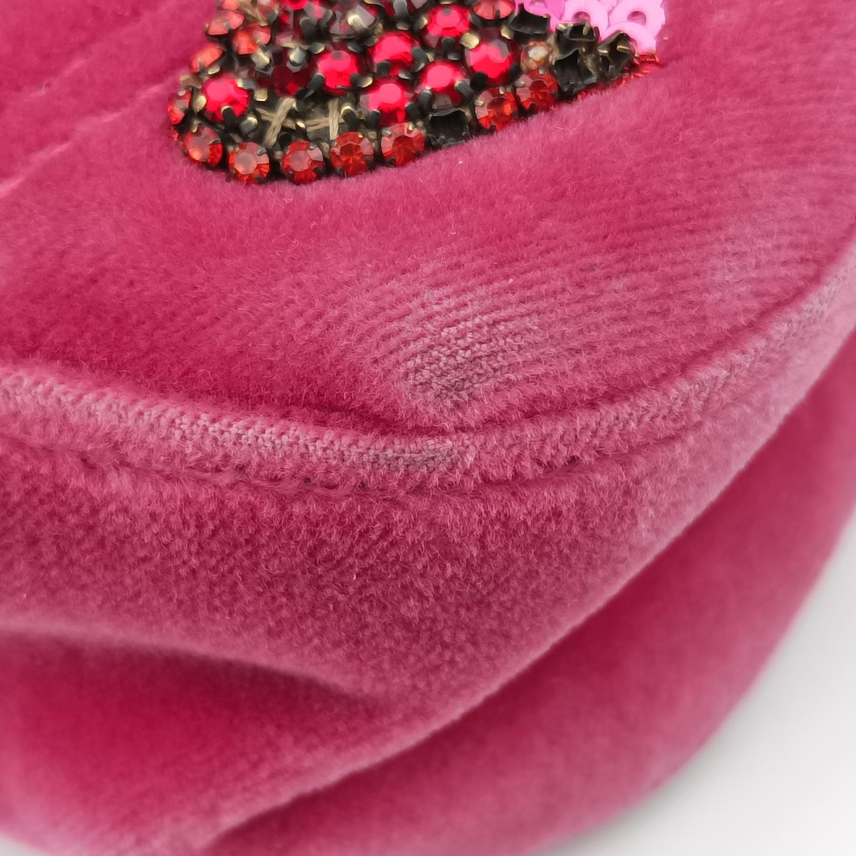 Pre-owned Gucci GG Marmont Rose Velour×Sequins 443497 shoulderbag | stylenewstar